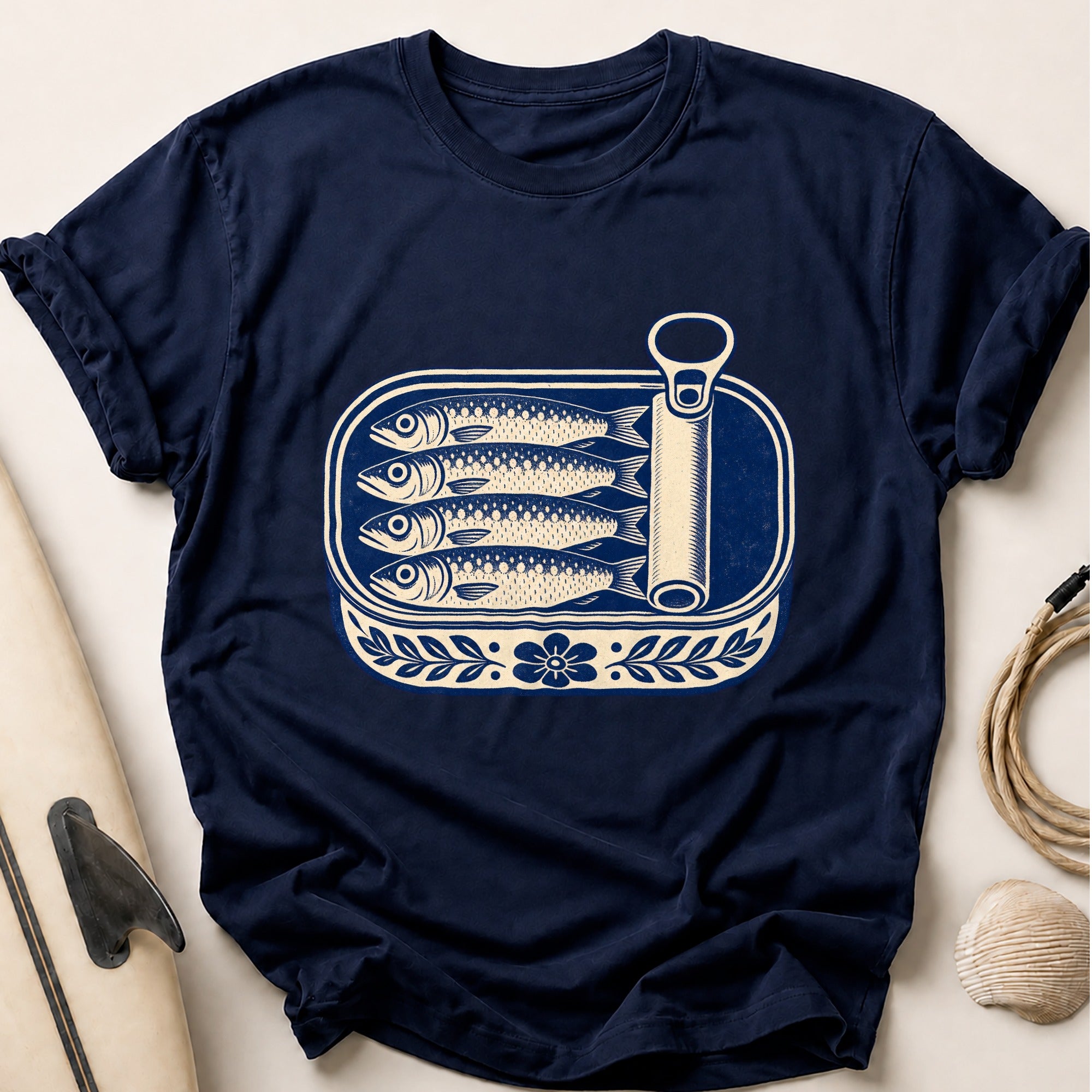 Tin Of Sardines Tee - Navy