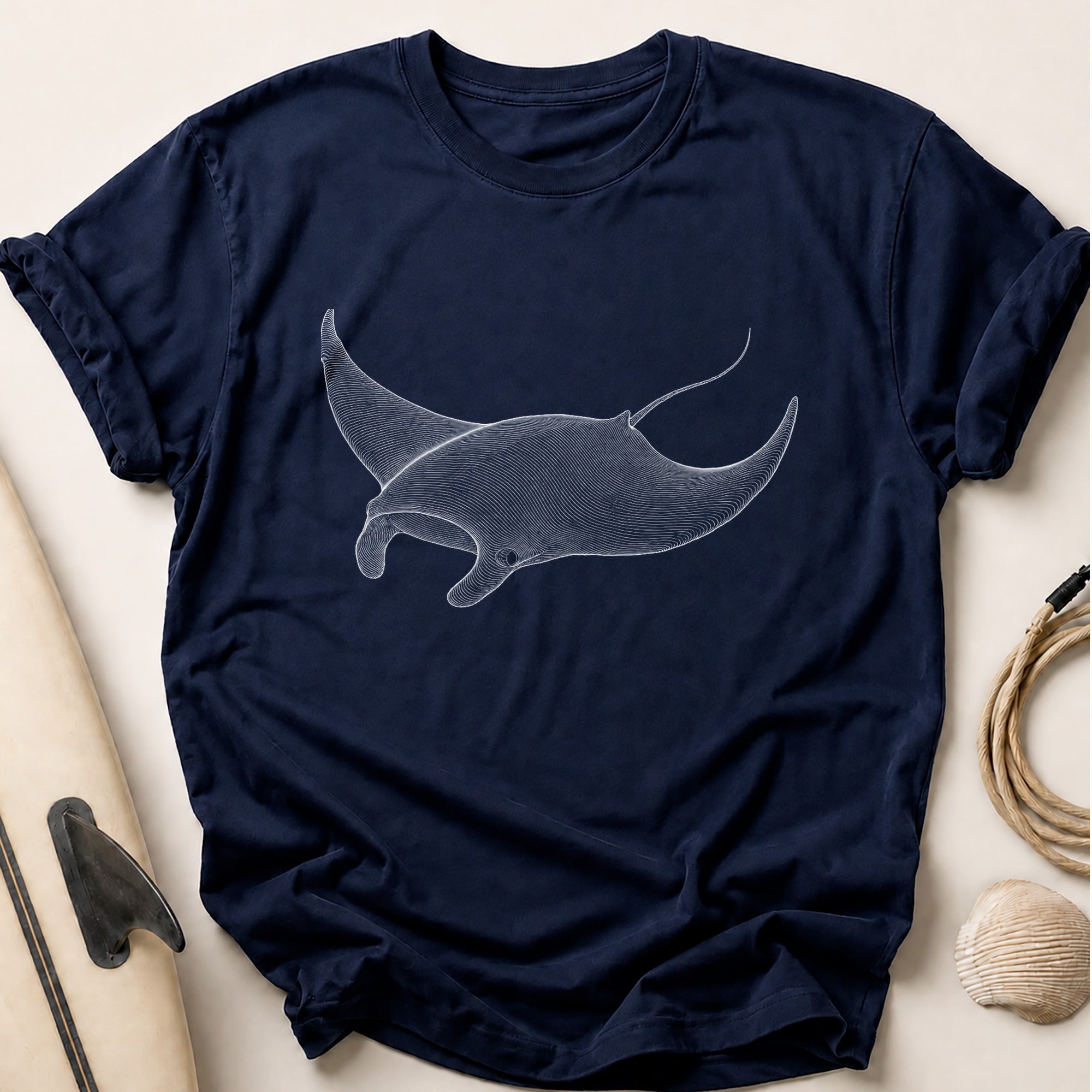 Manta Ray Gliding Tee - Navy