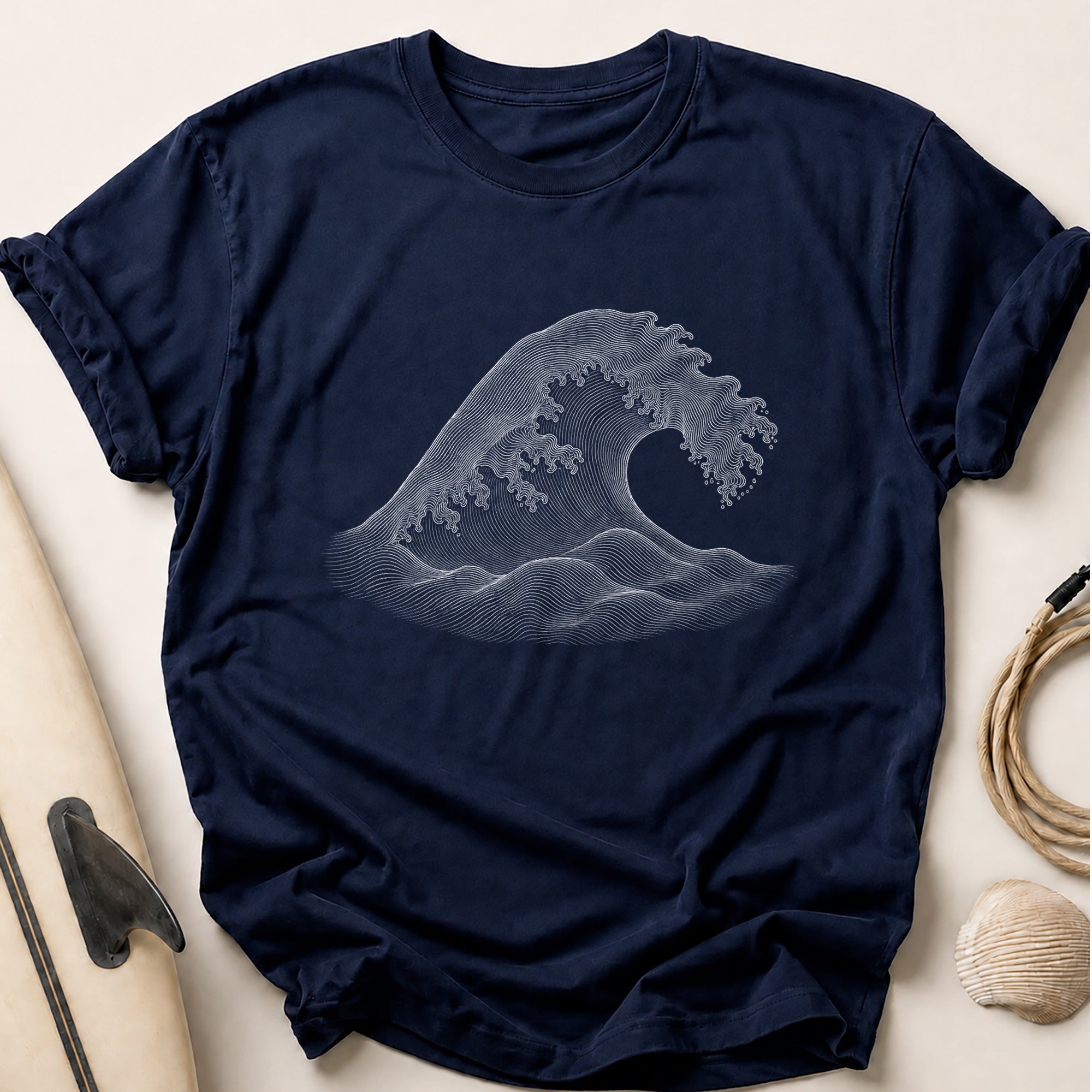 Cresting Wave (Multi-Line) Tee - Navy