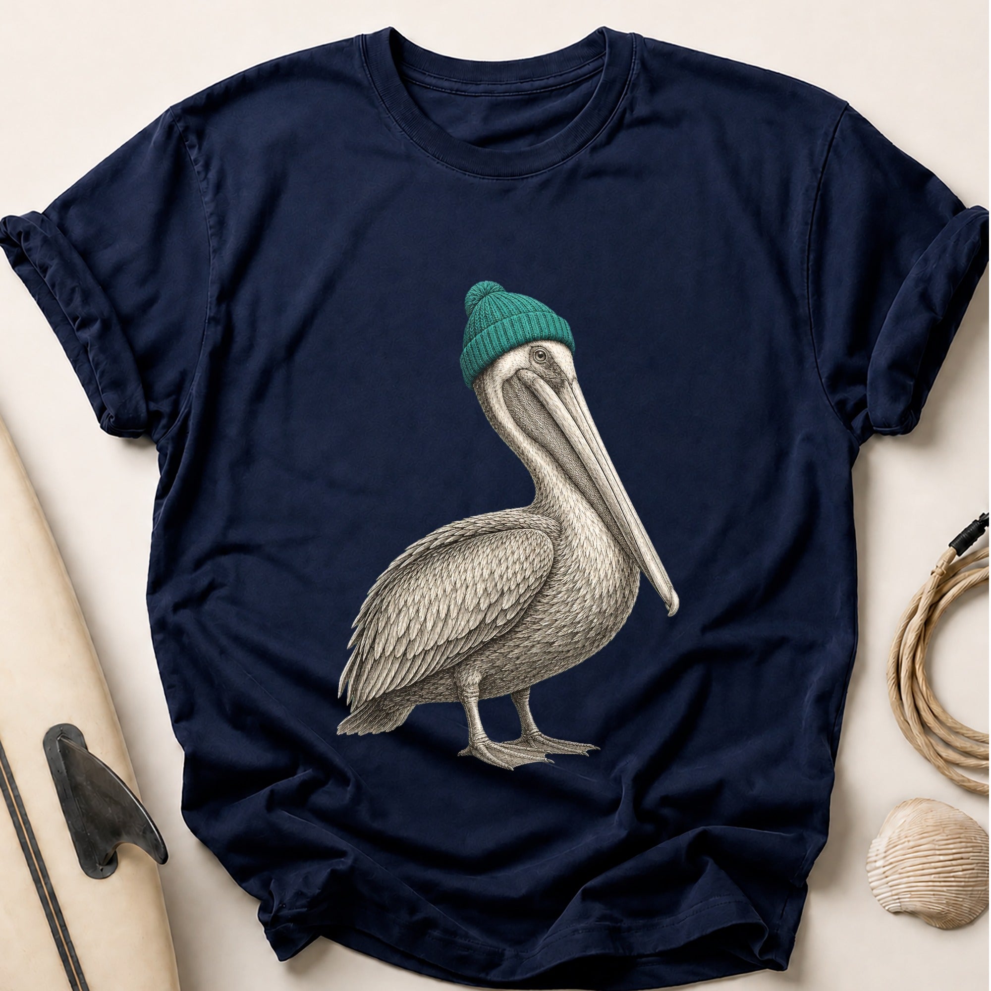Brown Pelican Tee - Navy