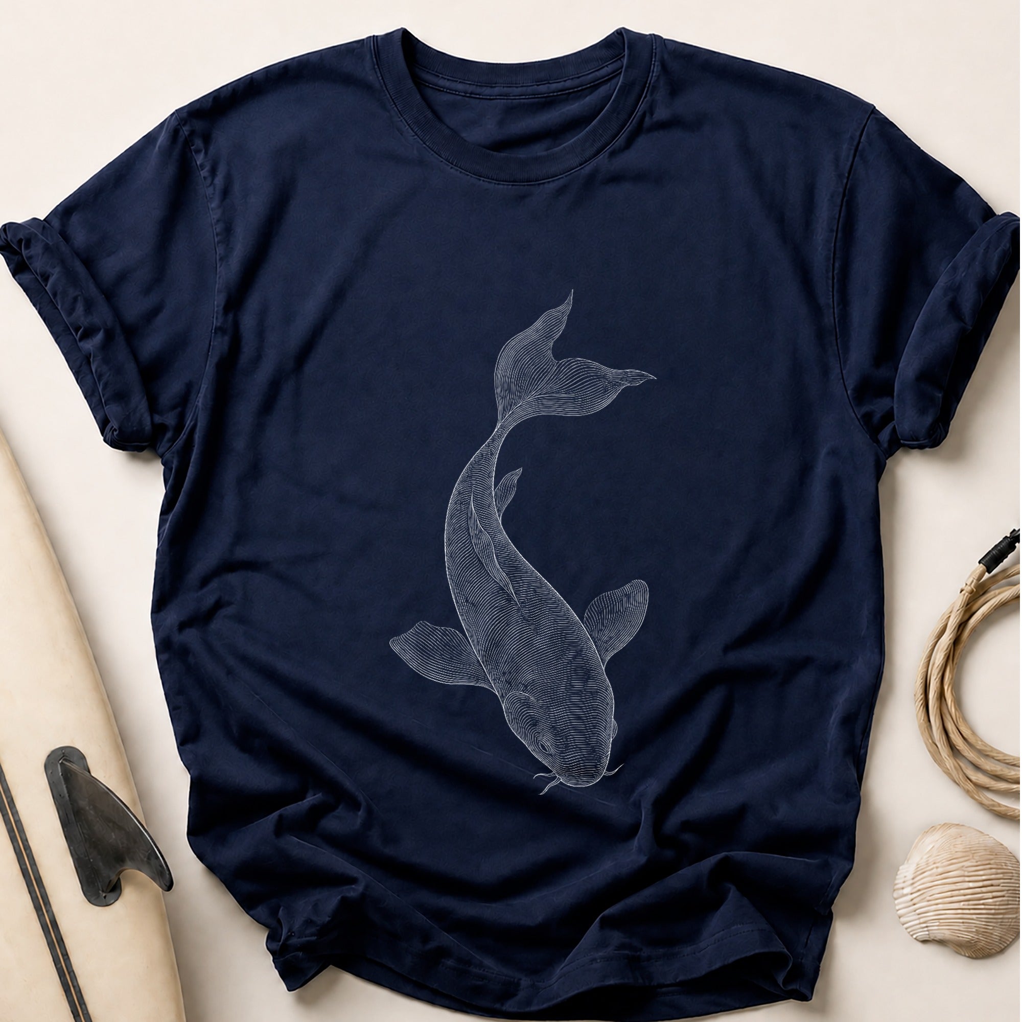Koi Fish Tee - Navy