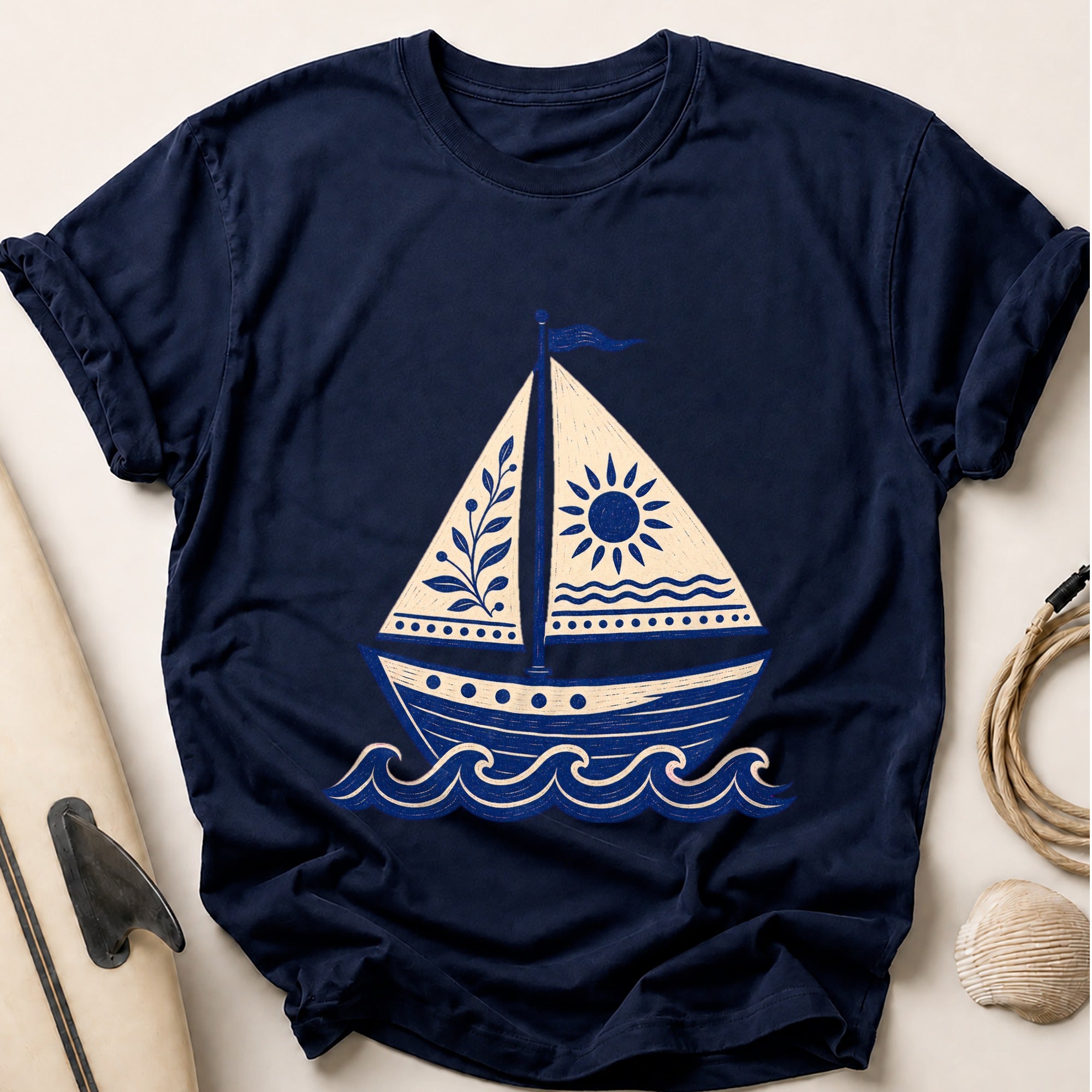 Sailboat Tee - Navy