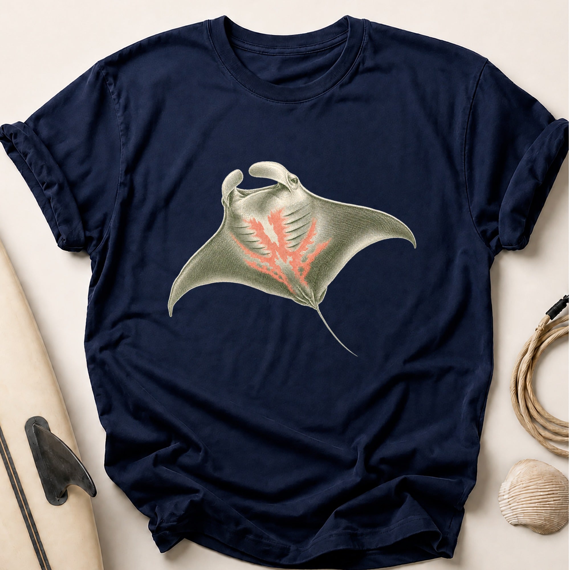 Manta Ray Gliding III Tee - Navy