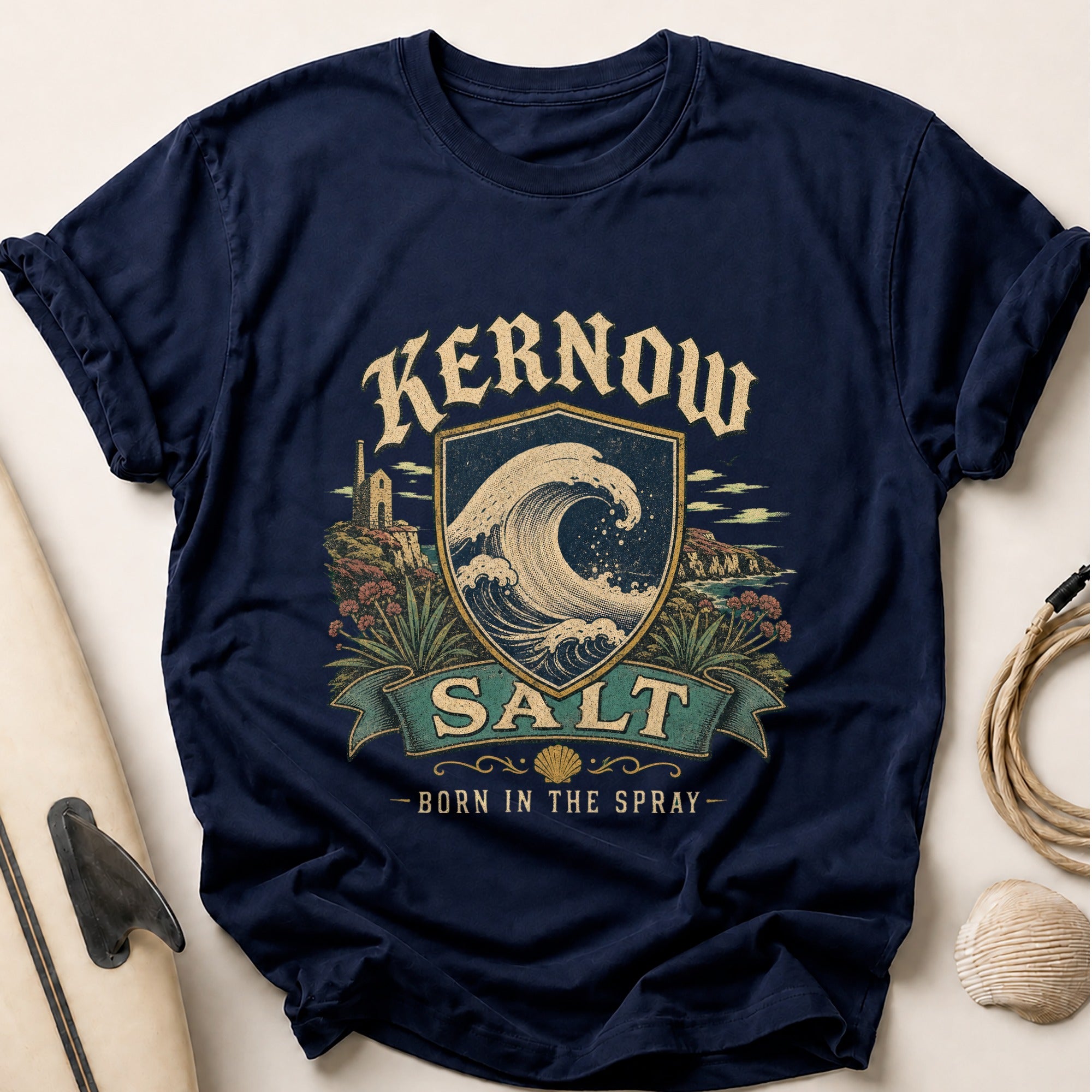 Kernow Salt Tee - Navy