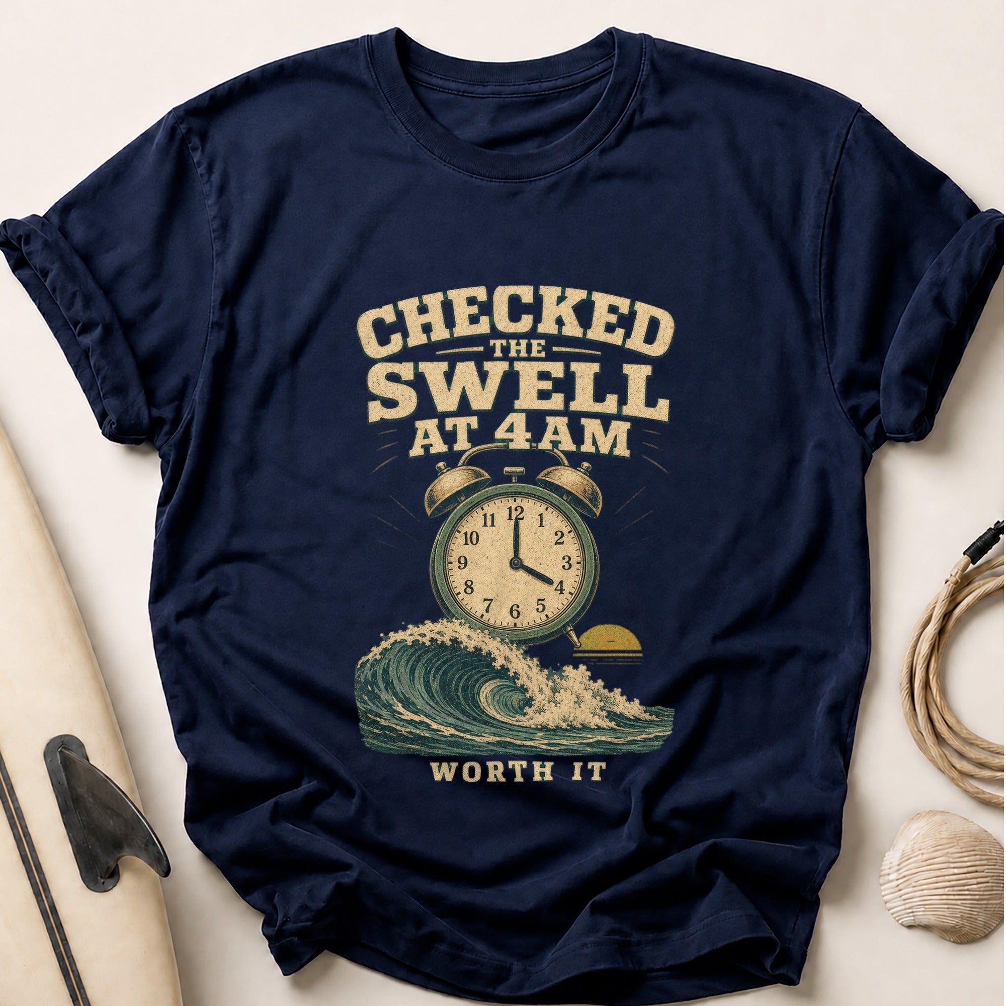 Checked the Swell at 4am Tee - Navy