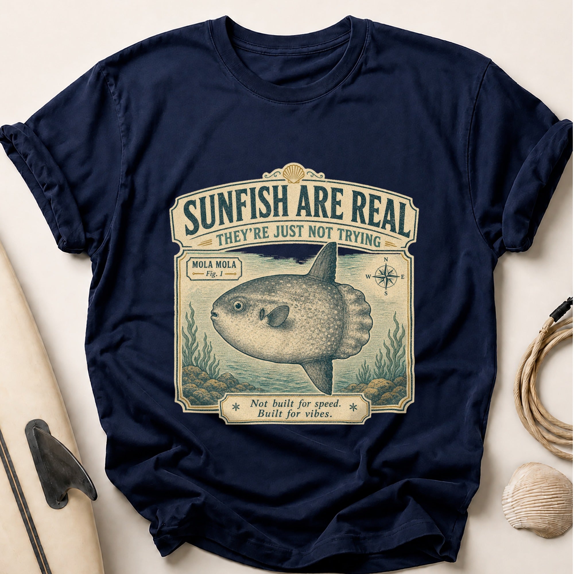Sunfish Are Real Tee - Navy