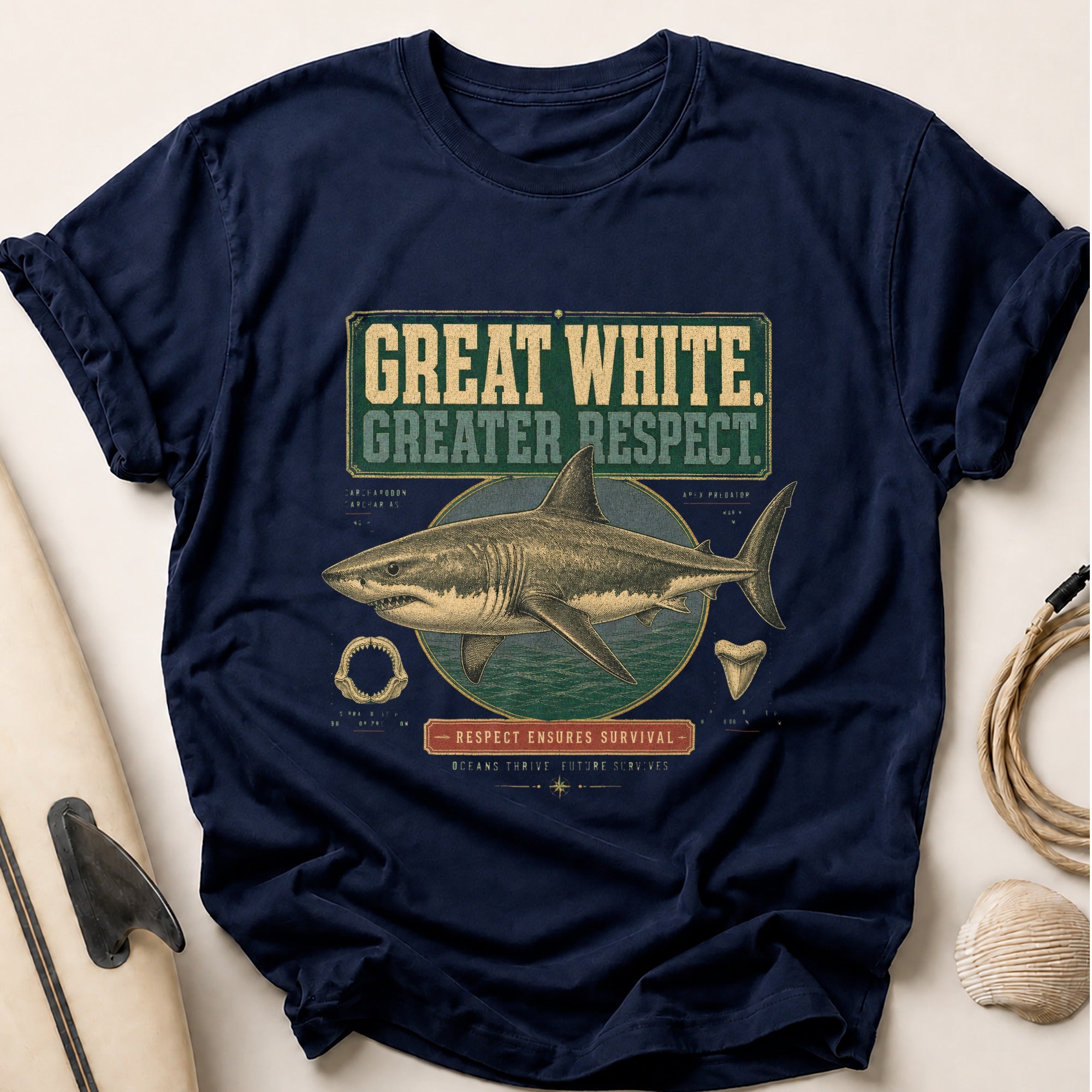 Great White. Greater Respect Tee - Navy