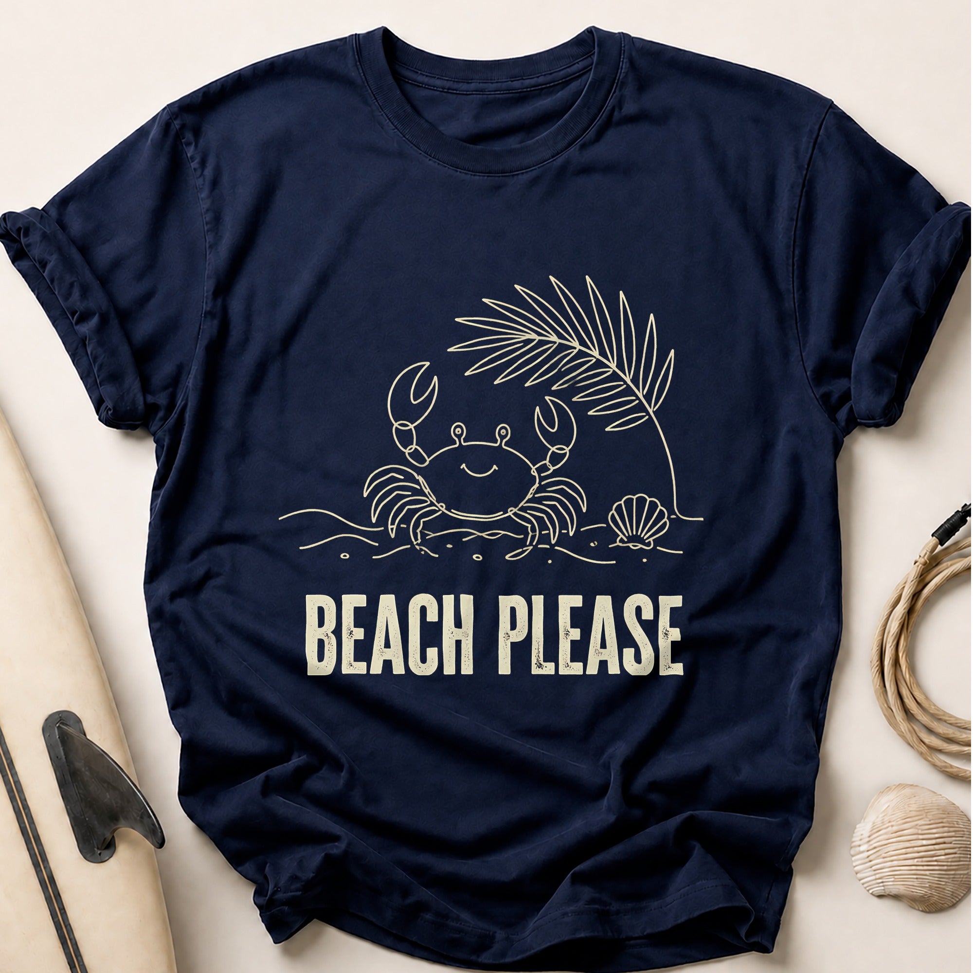 Beach Please Tee - Navy