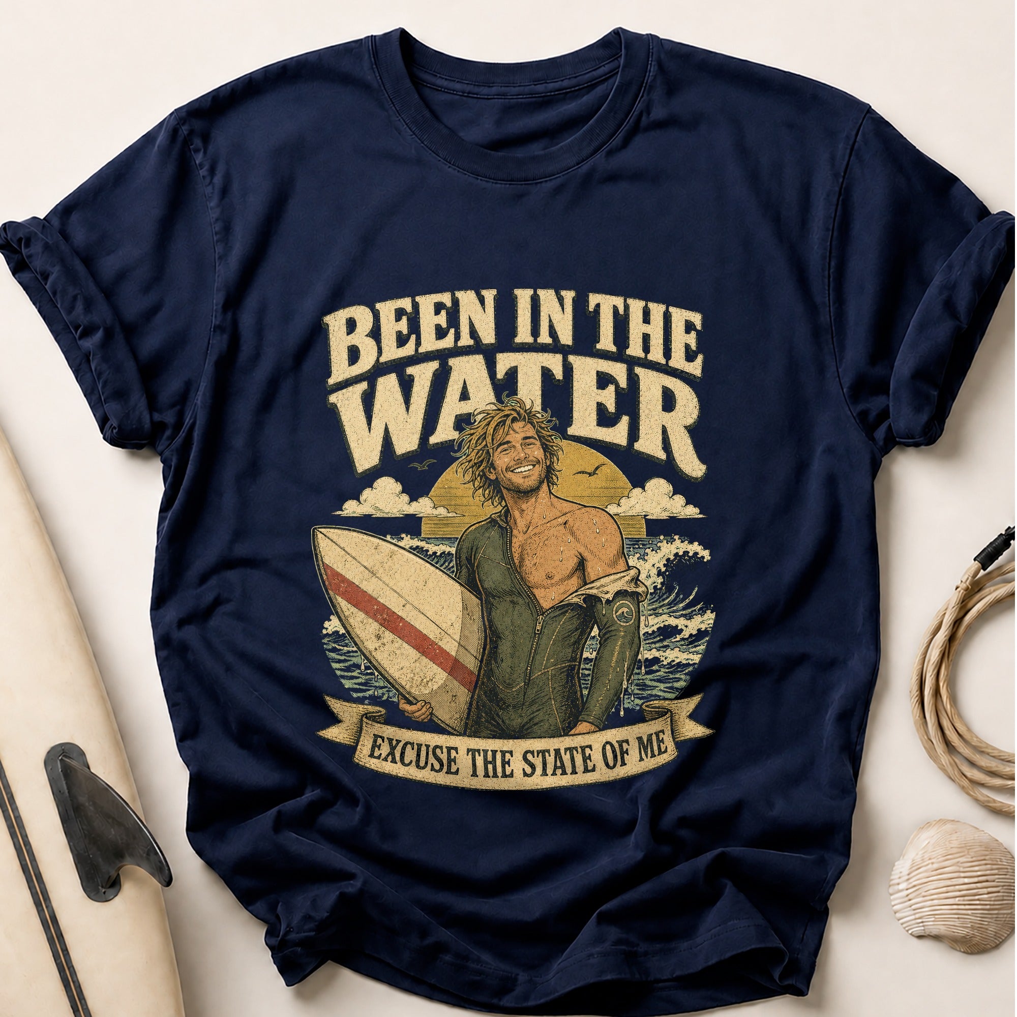 Been In The Water Tee - Navy