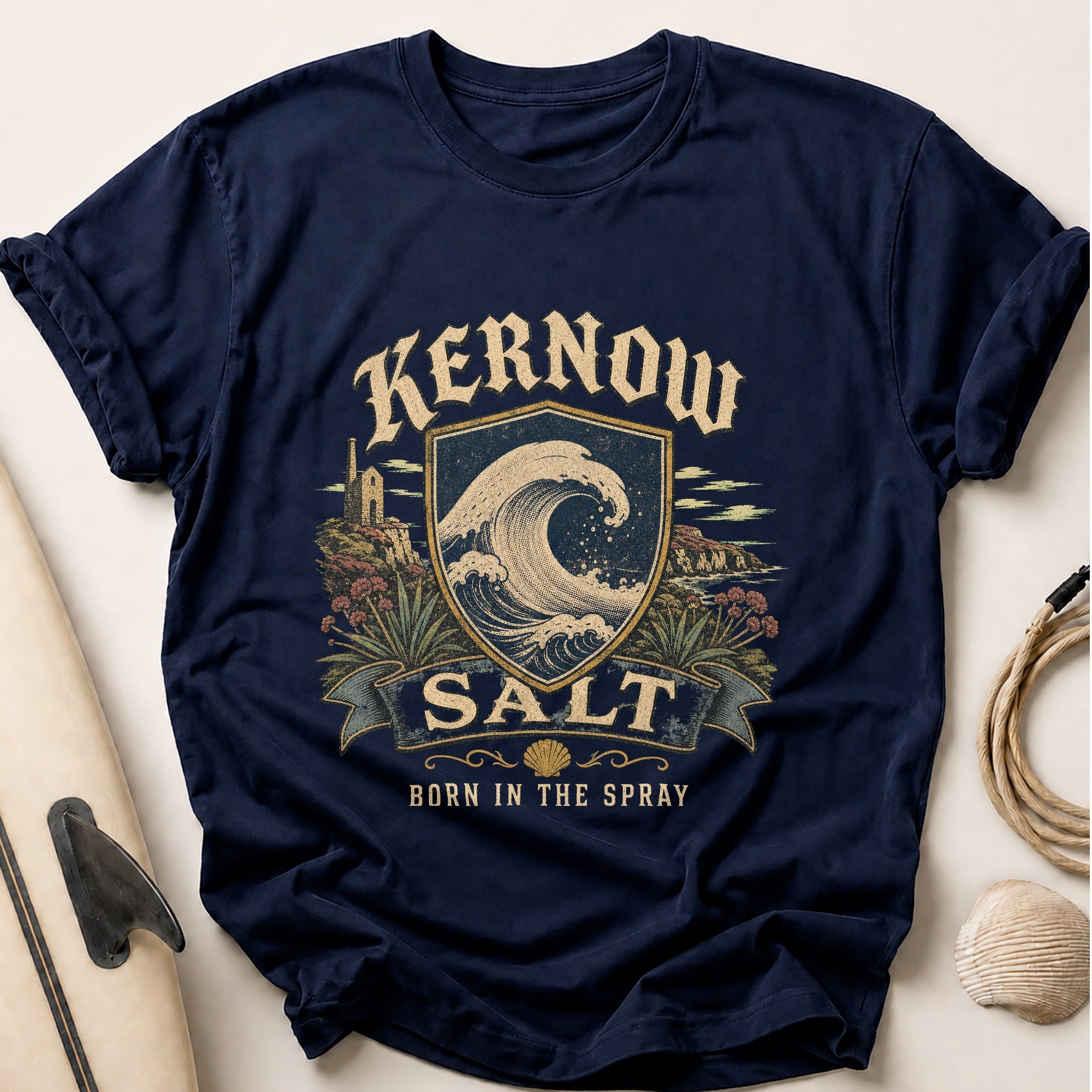 Born In The Spray Tee - Navy