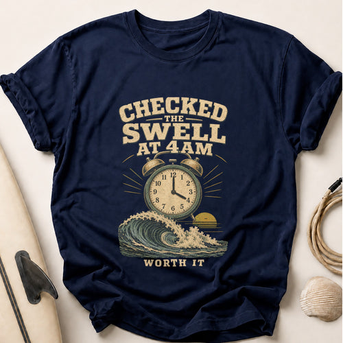 Checked The Swell Tee - Navy