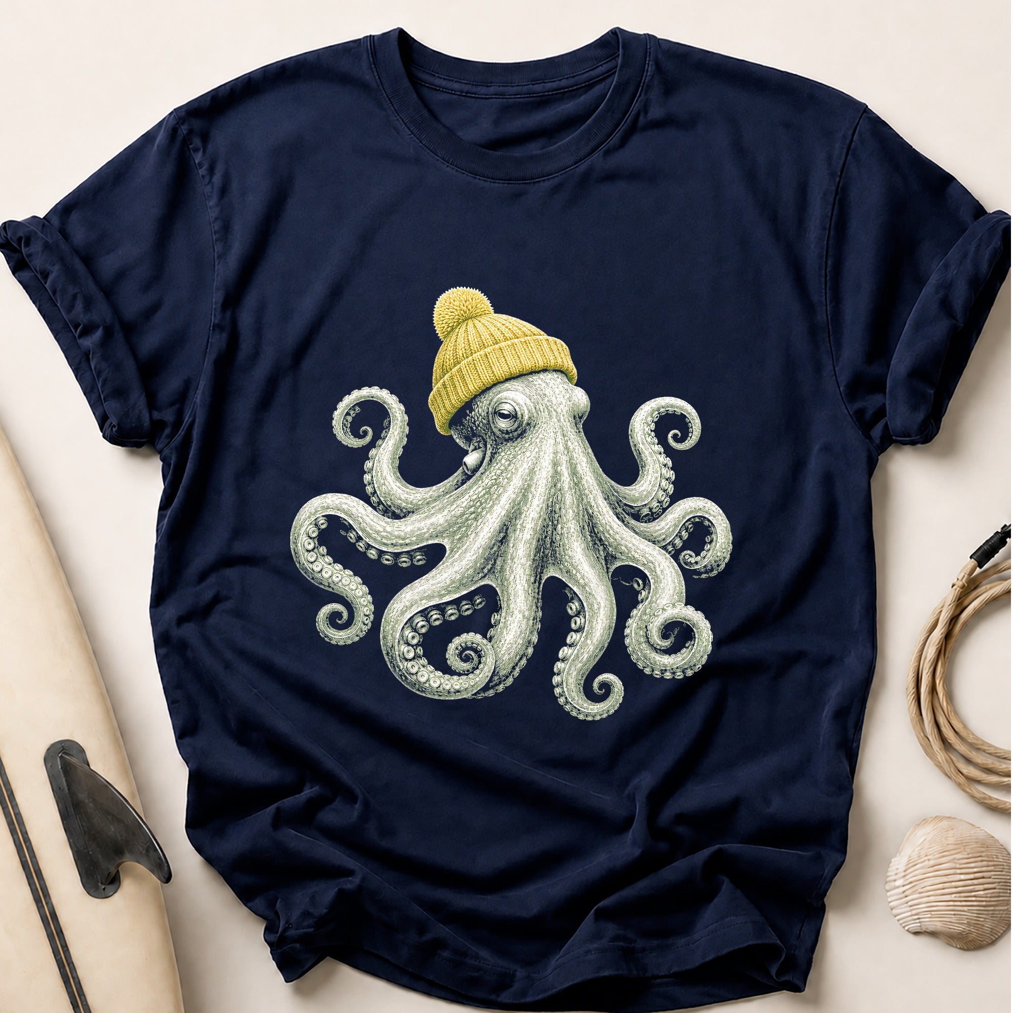 Cosy Octopus Tee - Navy