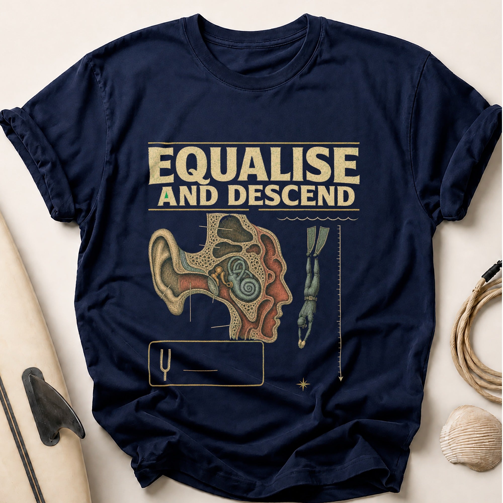 Equalise And Descend Tee - Navy