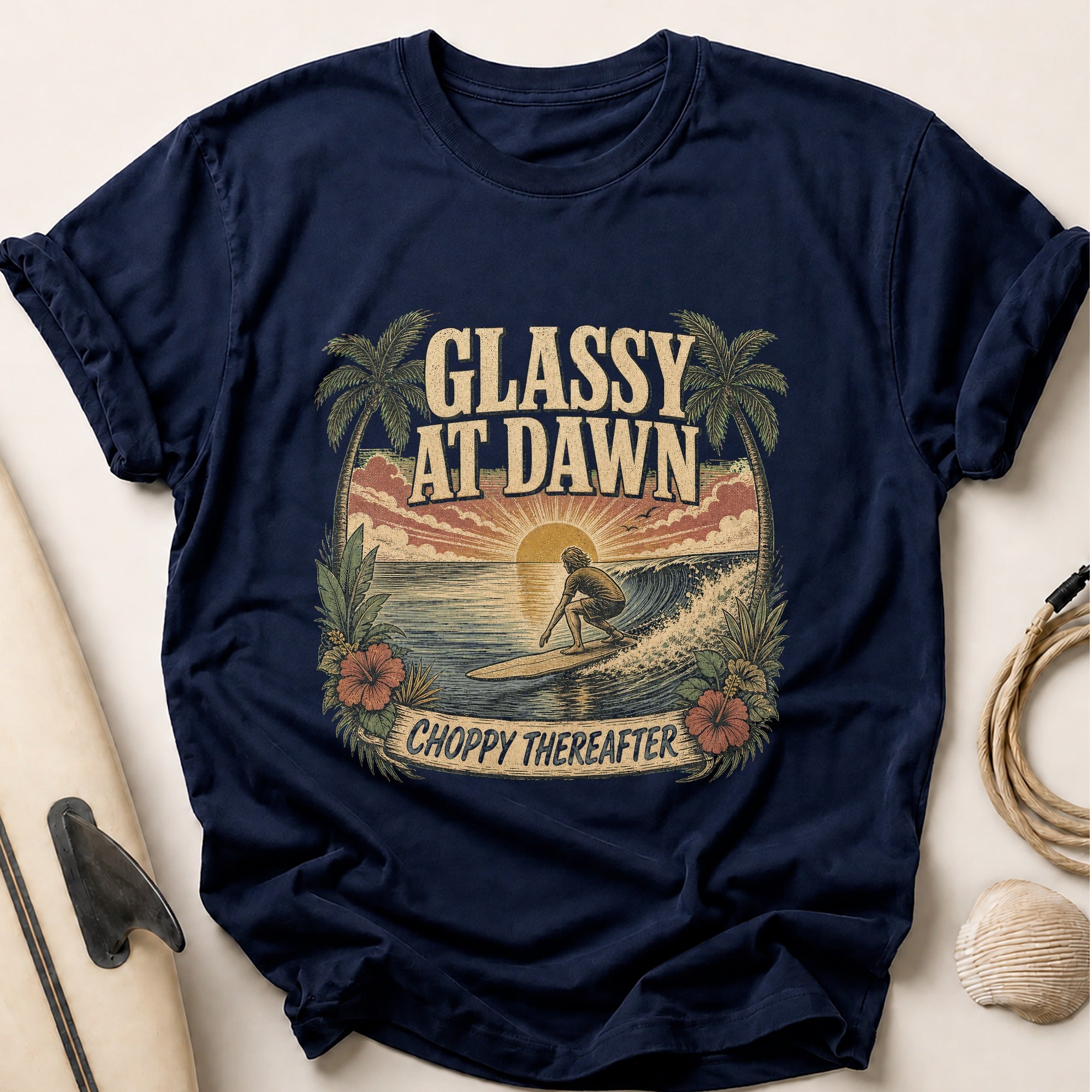 Glassy At Dawn Tee - Navy