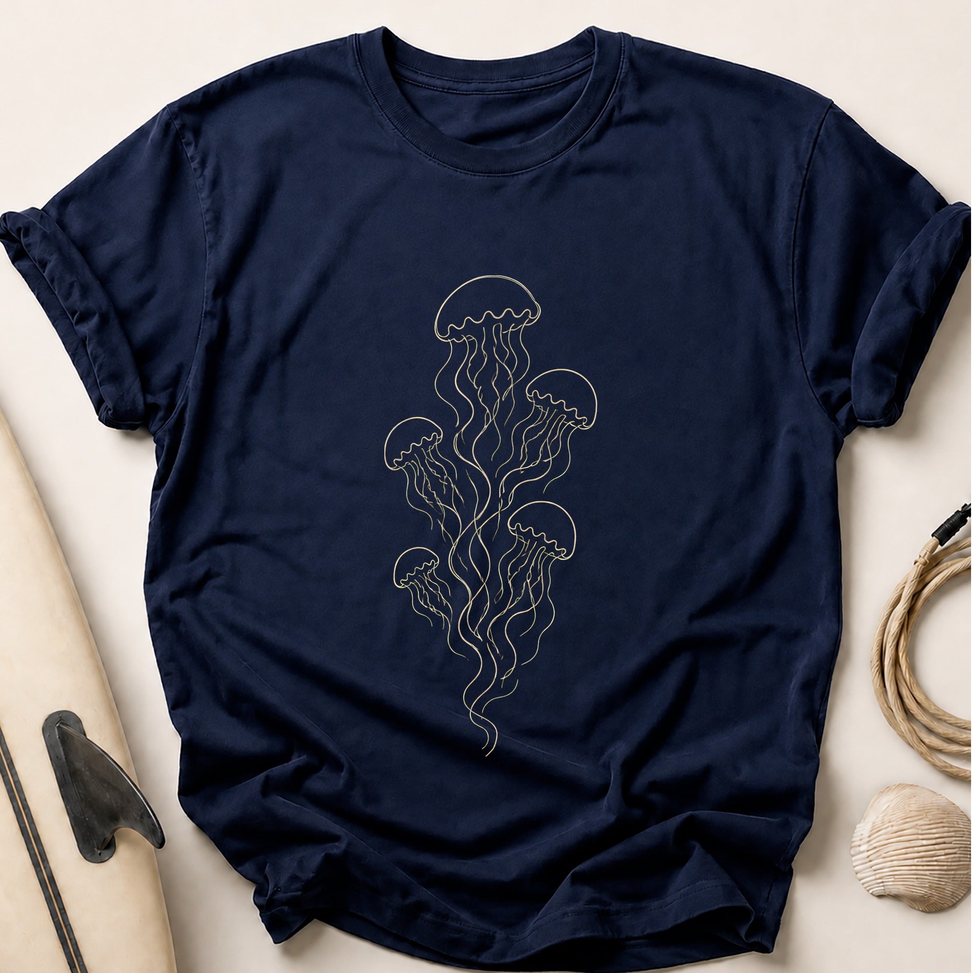 Jellyfish Bloom Tee - Navy