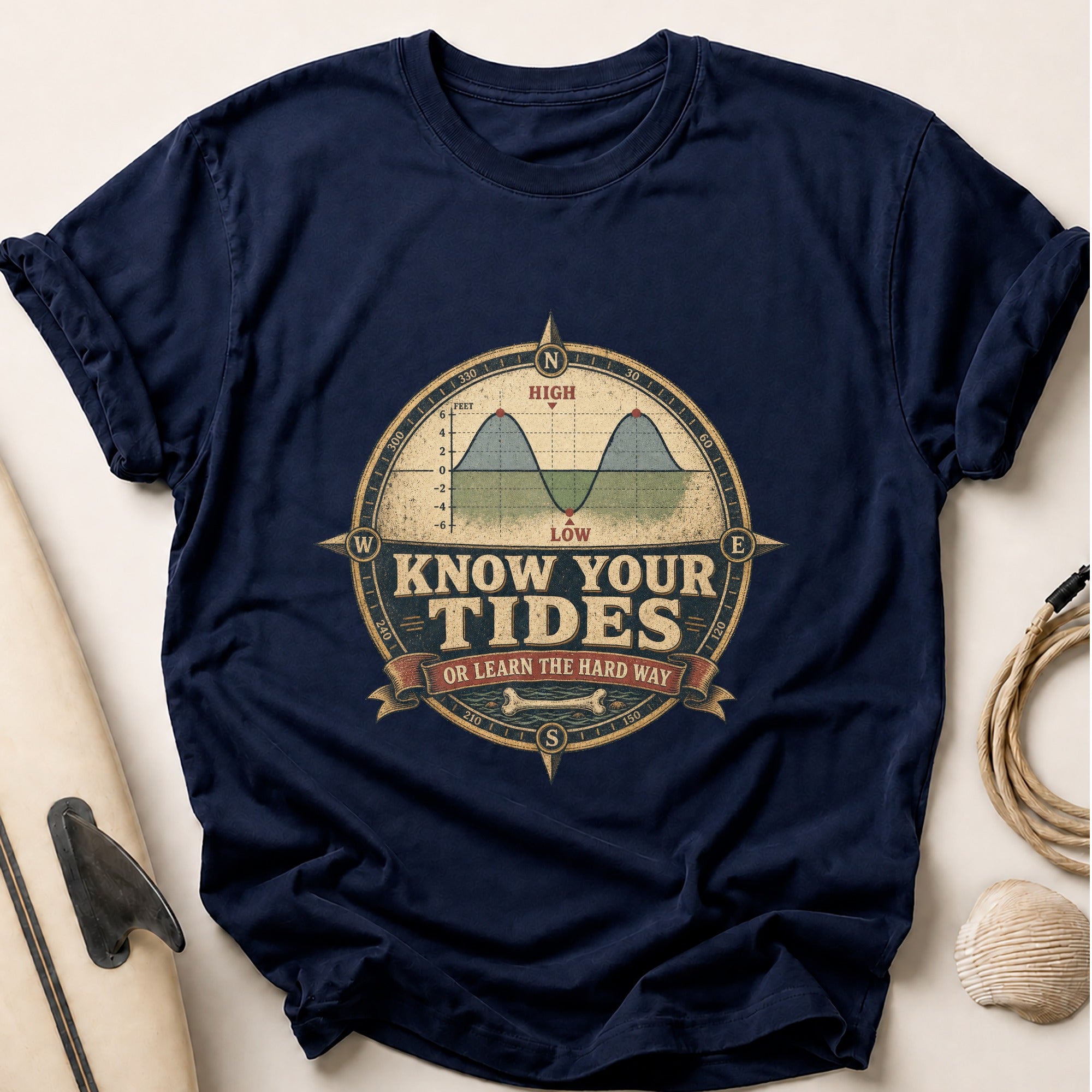 Know Your Tides Tee - Navy