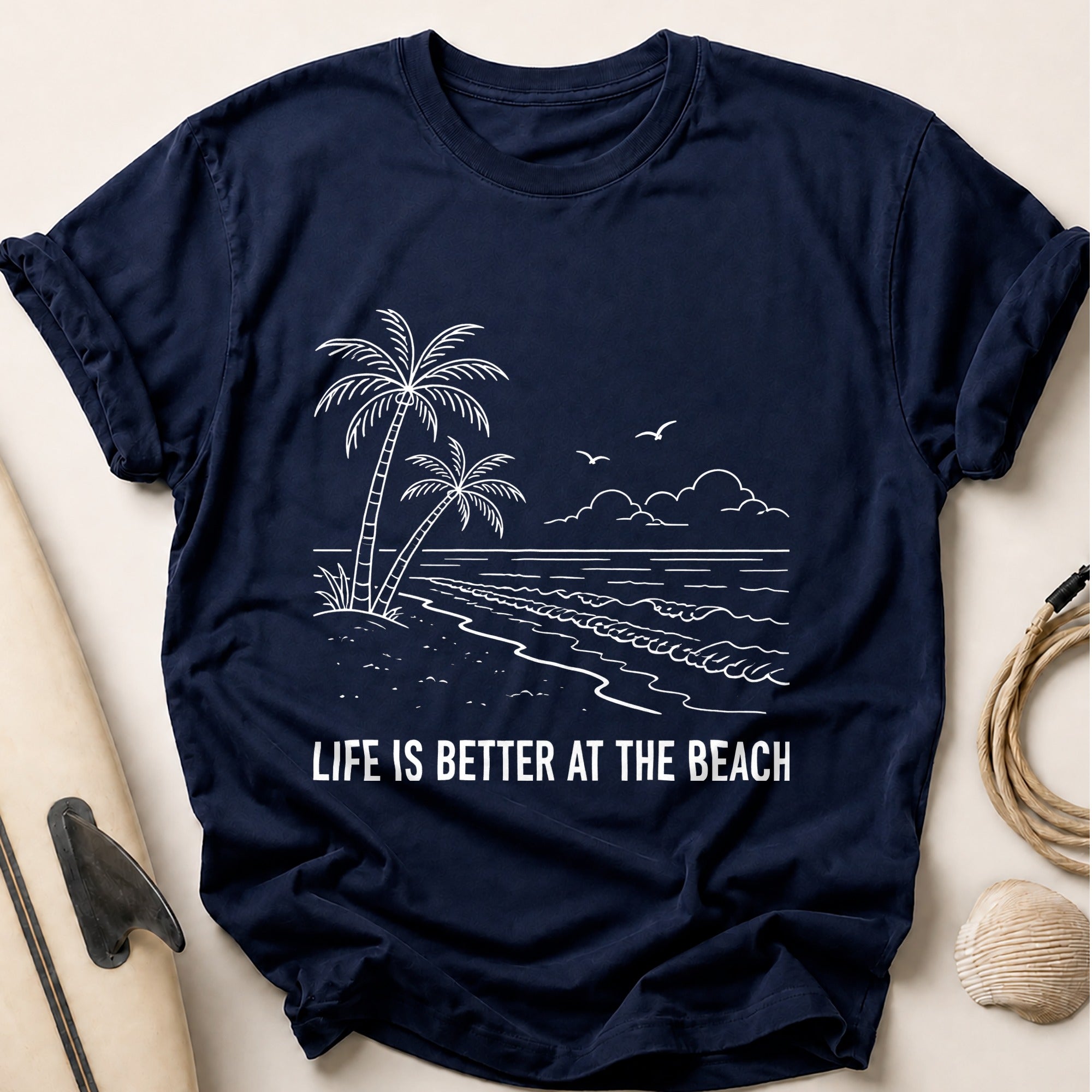 Life Is Better At The Beach Tee - Navy