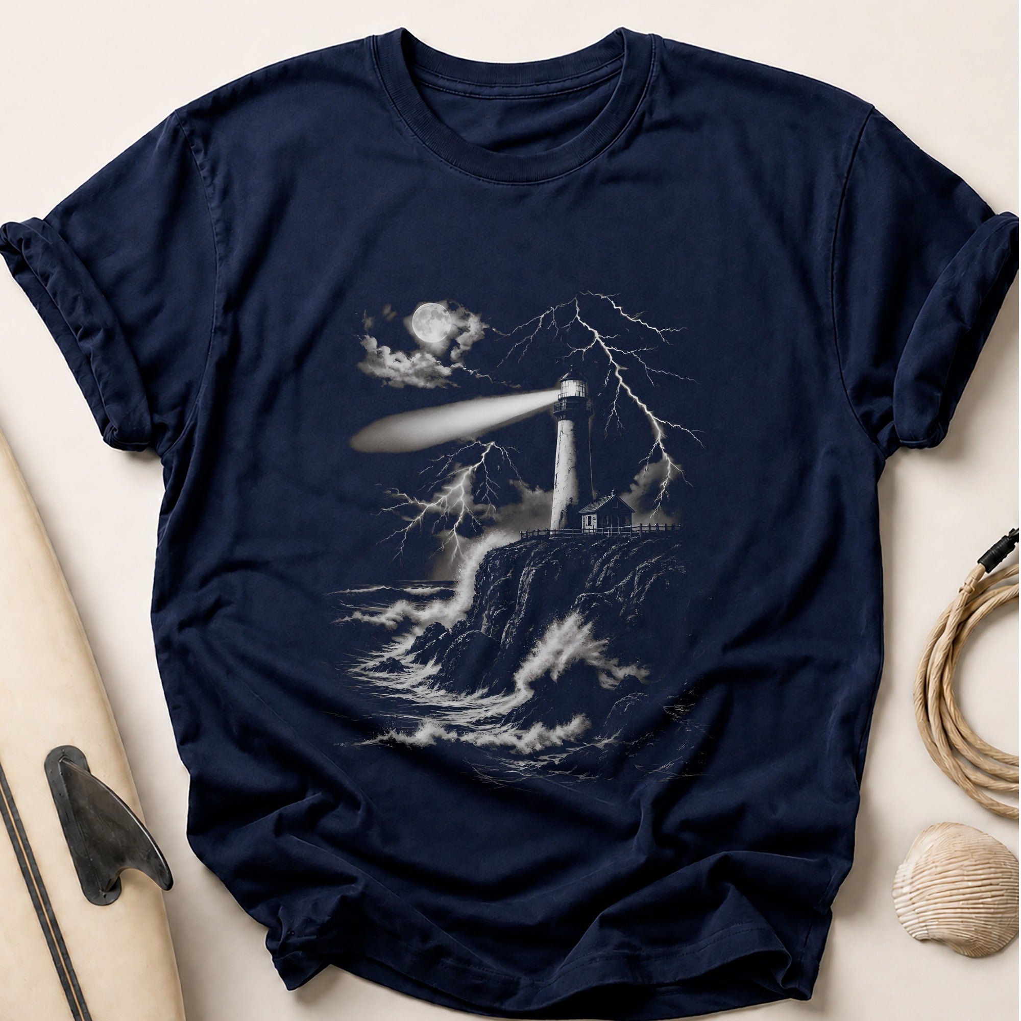 Lighthouse Storm Mono Tee - Navy