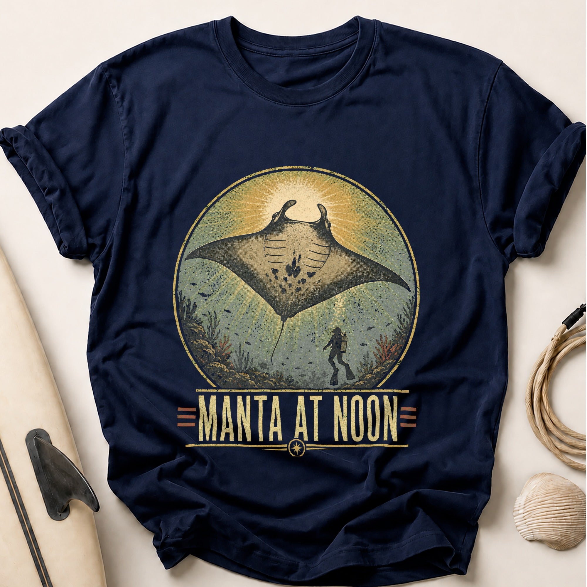 Manta At Noon Tee - Navy