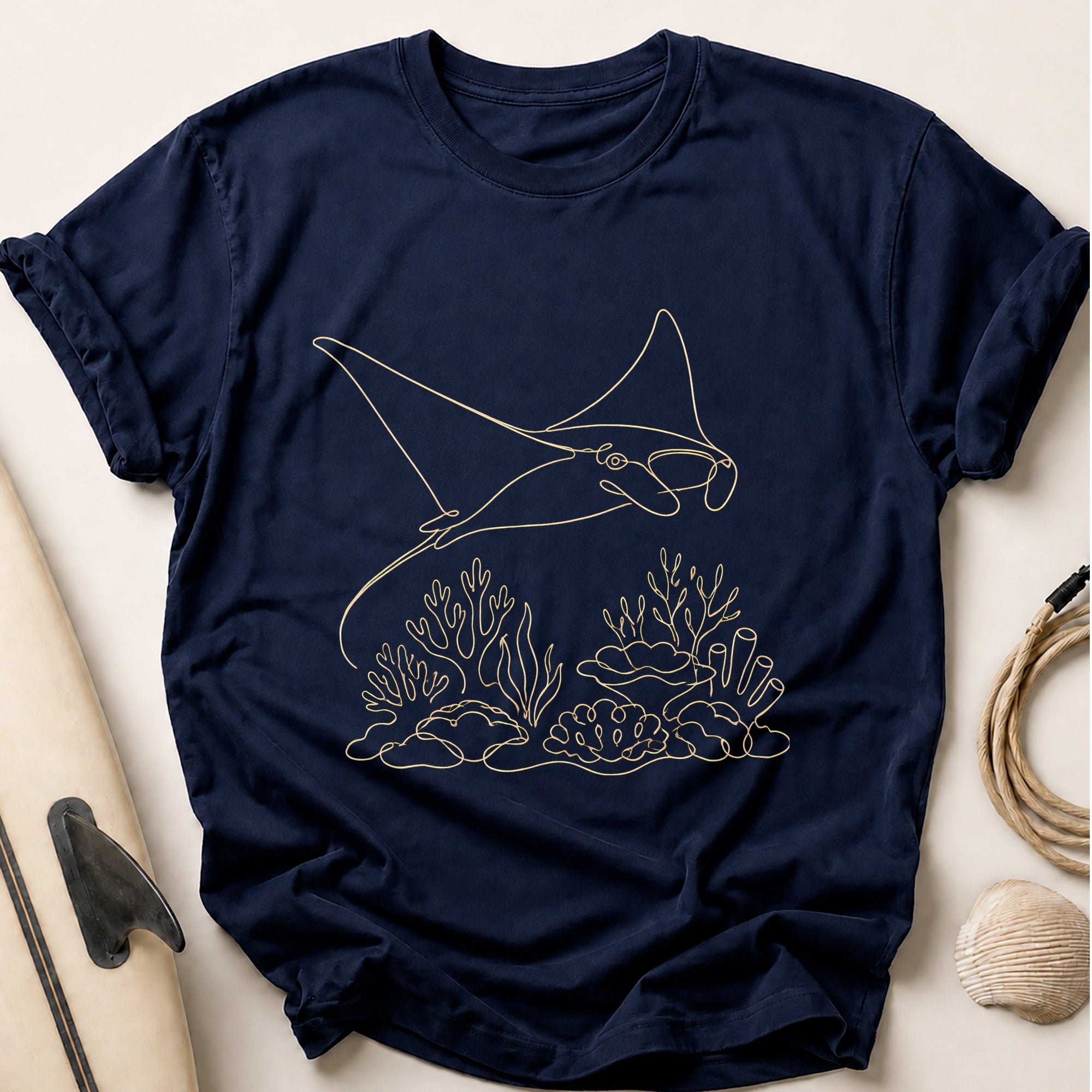 Manta Ray Reef Tee - Navy