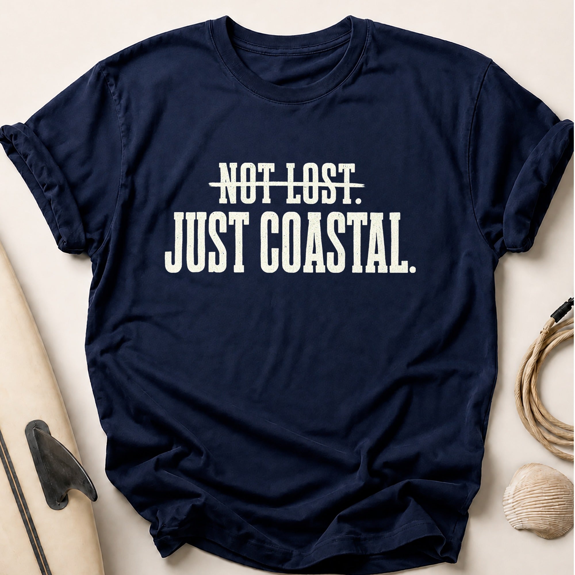 Not Lost Just Coastal Tee - Navy