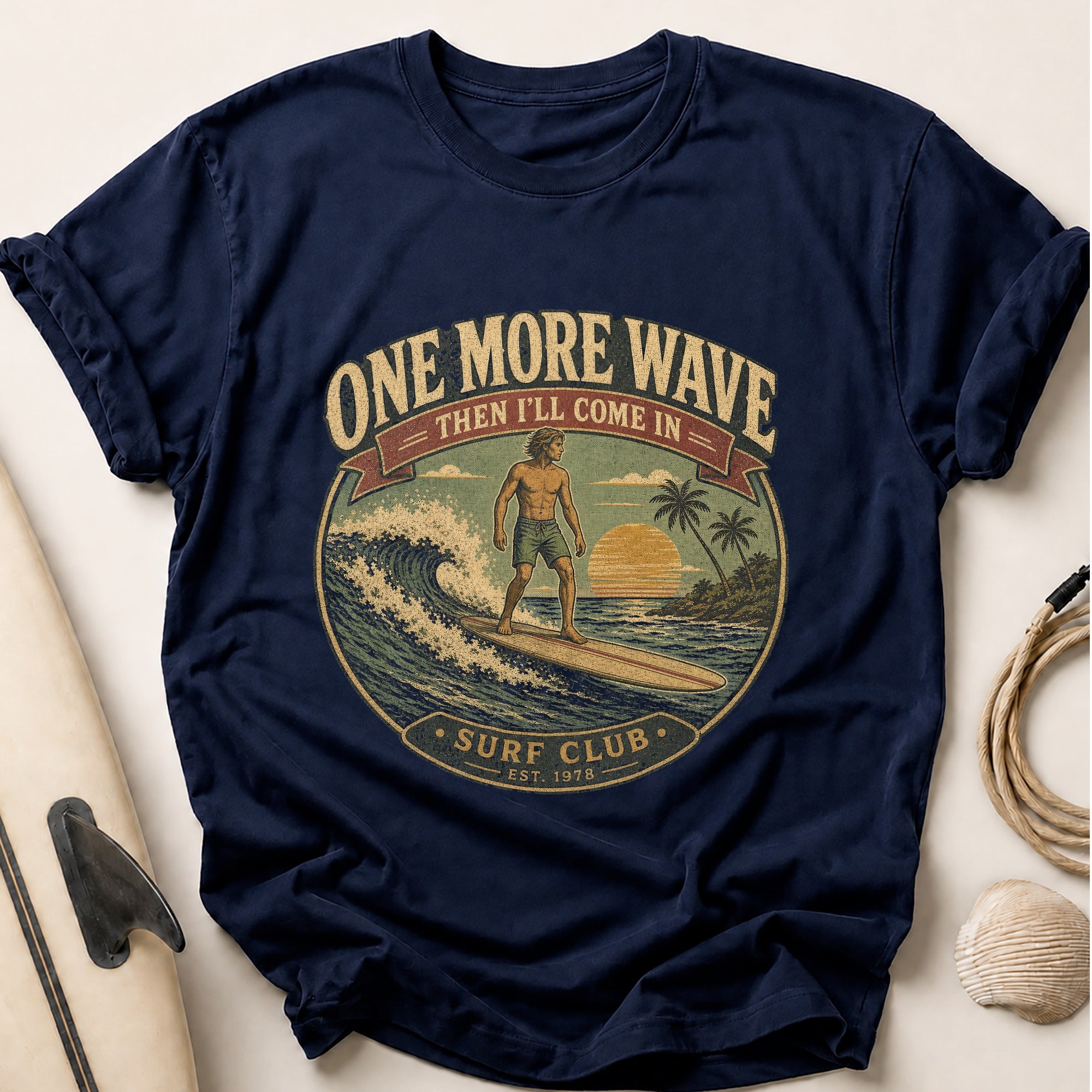 One More Wave Tee - Navy