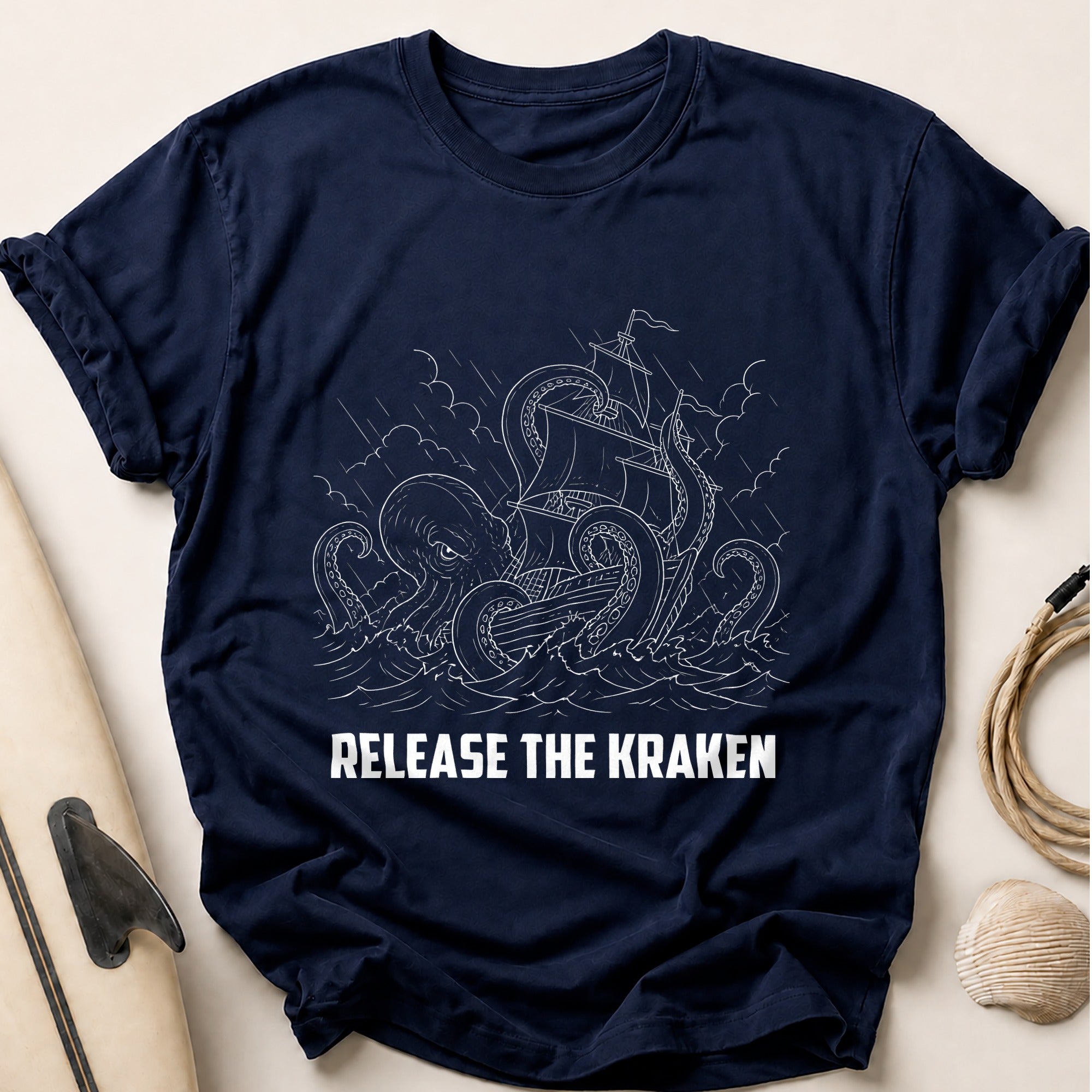 Release The Kraken Tee - Navy