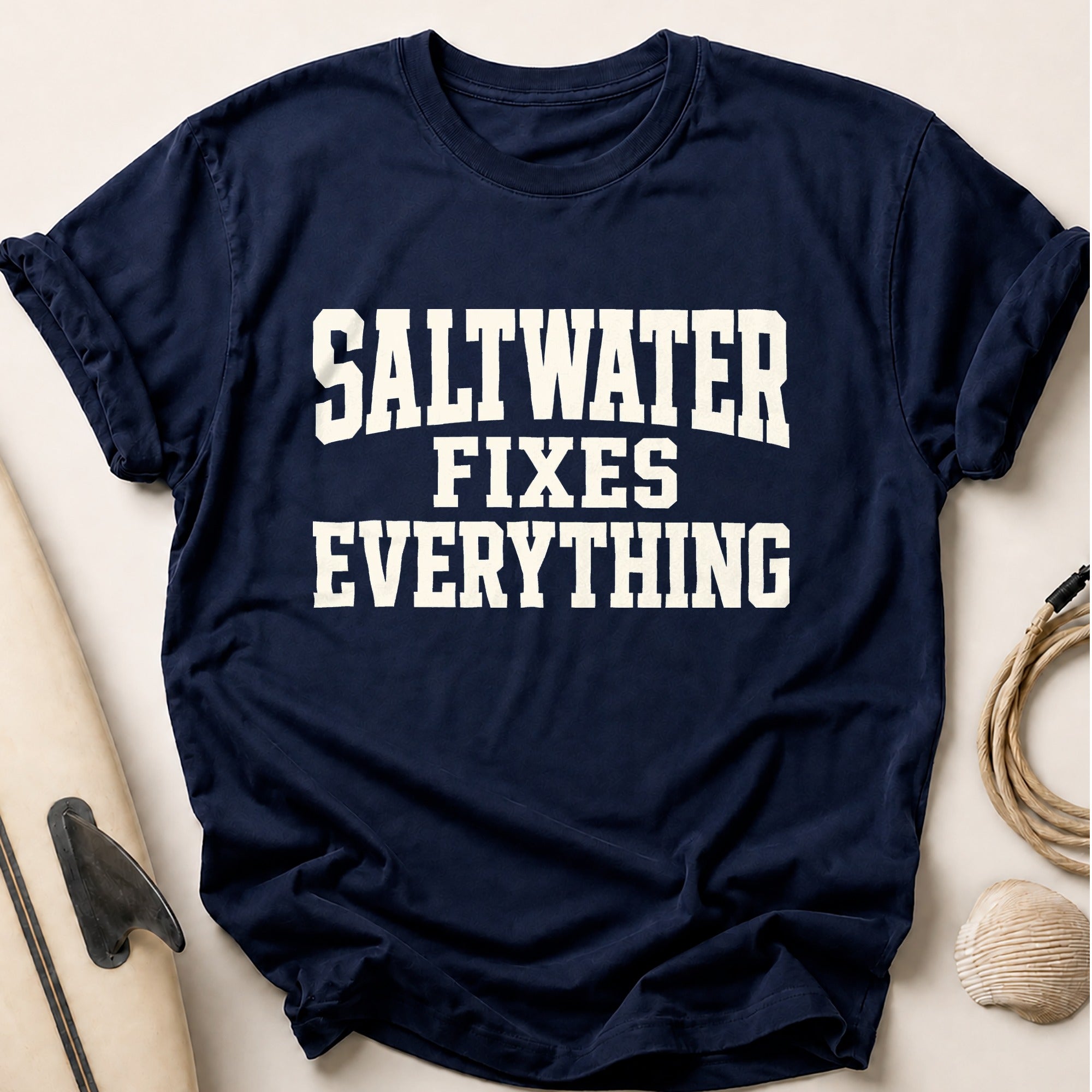 Saltwater Fixes Everything Tee - Navy