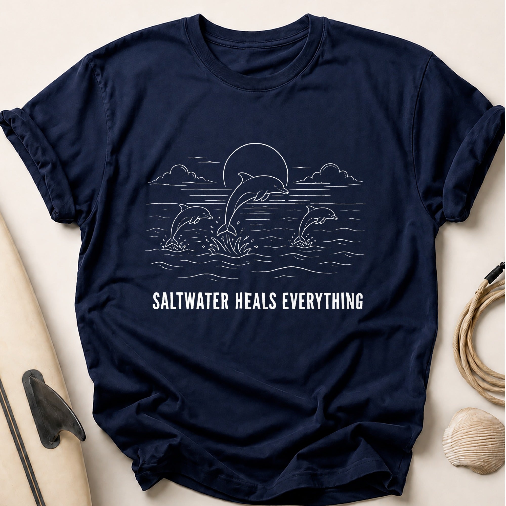 Saltwater Heals Everything Tee - Navy