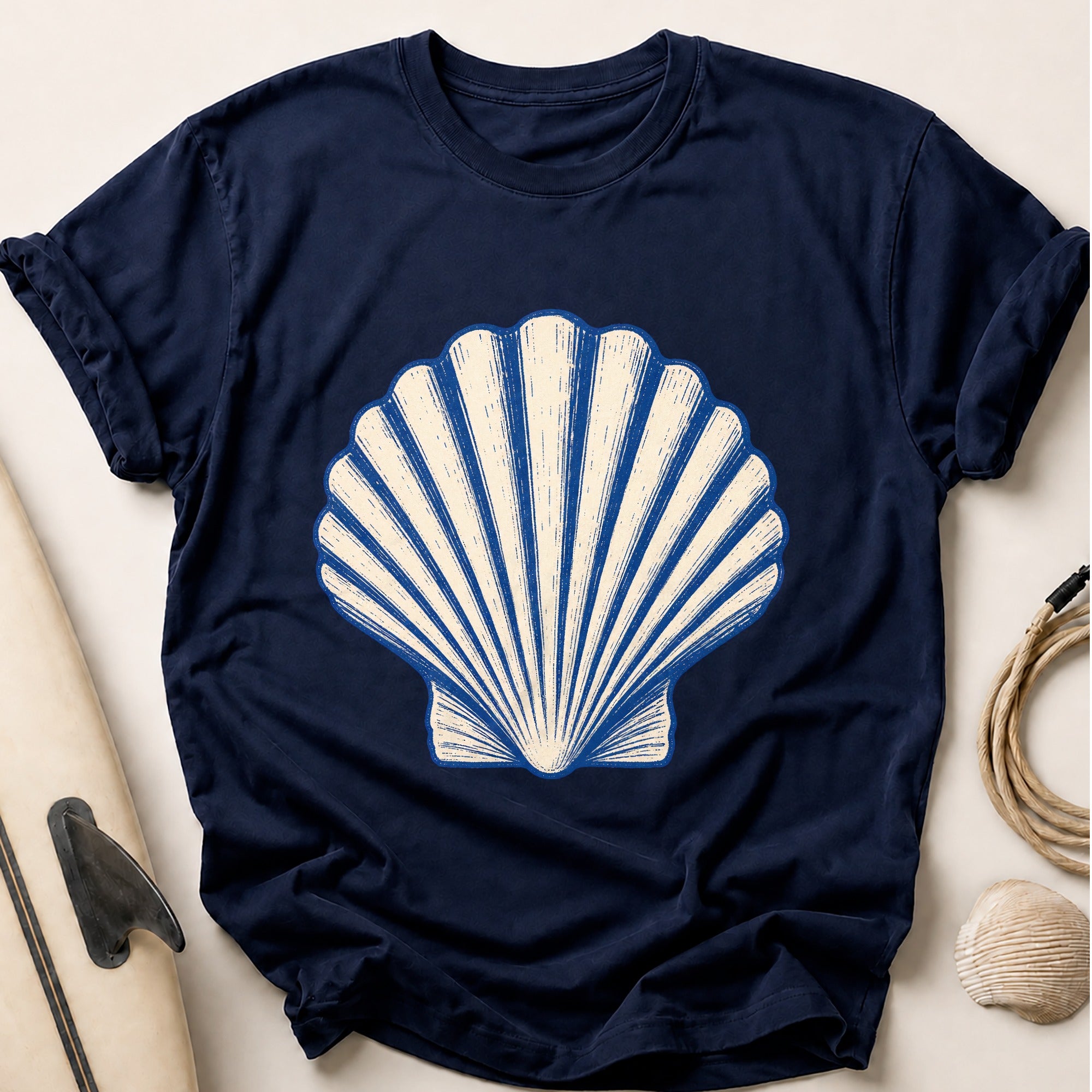 Scallop Shell Tee - Navy