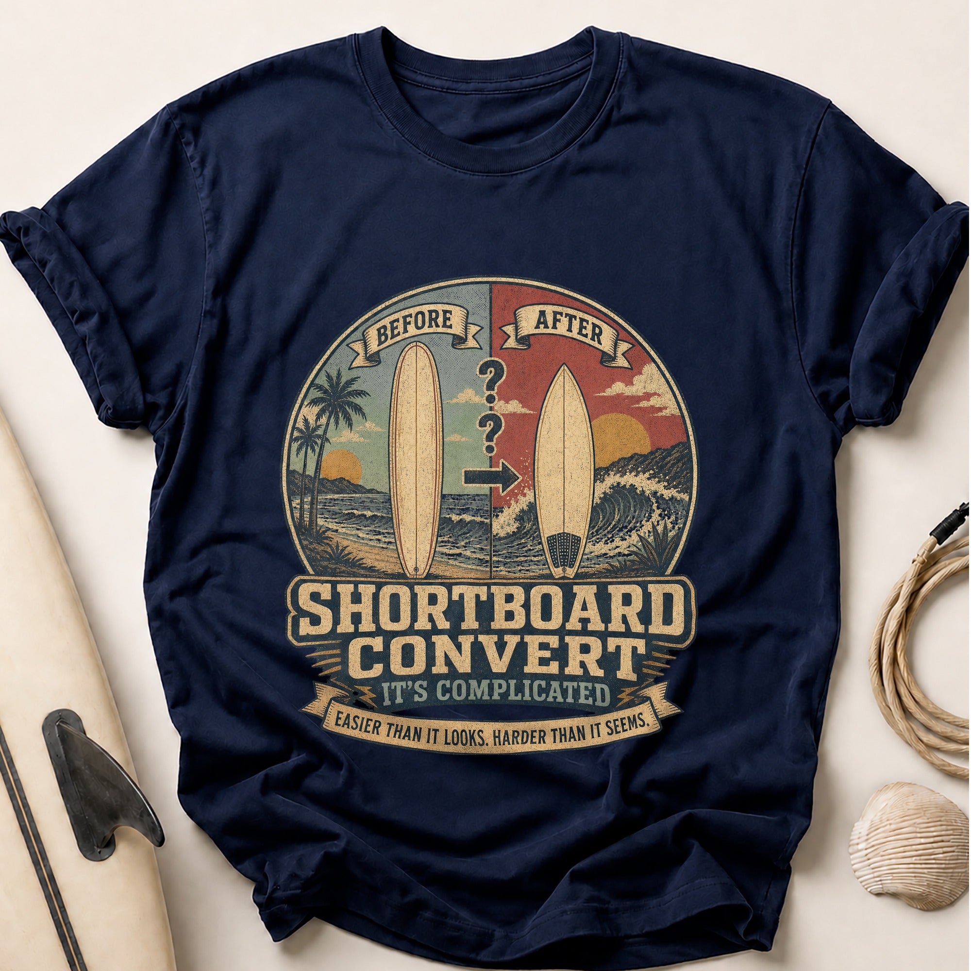 Shortboard Convert Tee - Navy