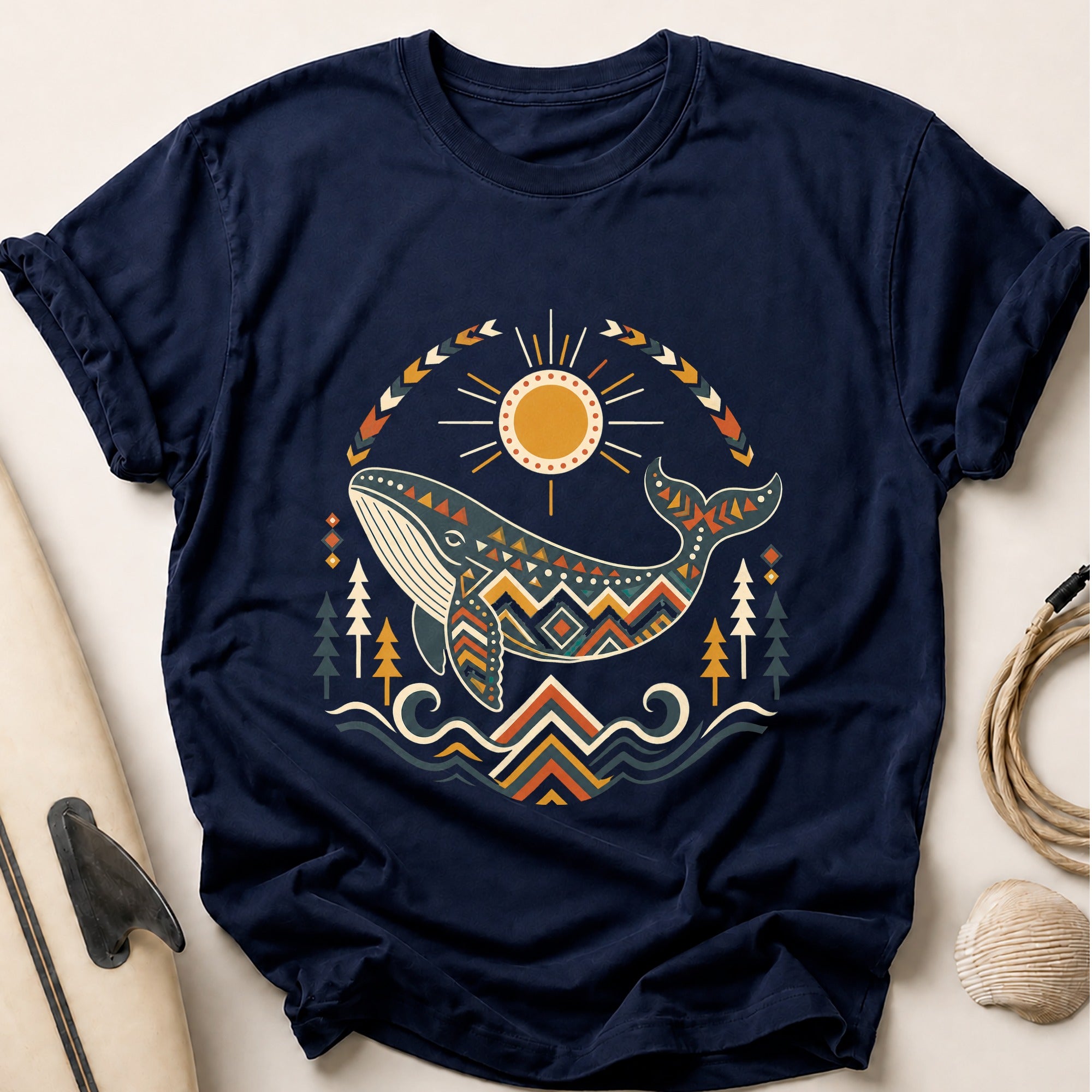 Spirit Whale Tee - Navy