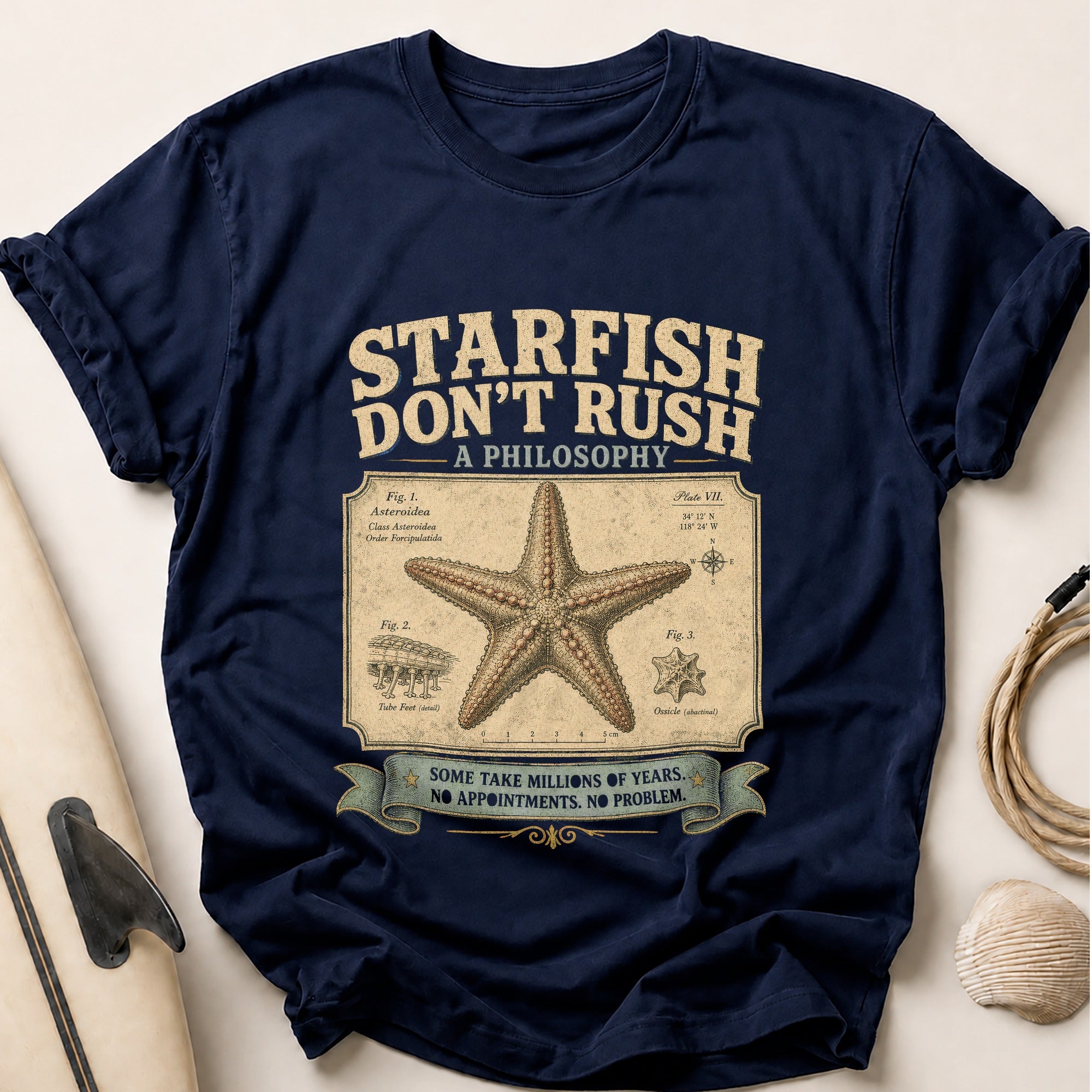 Starfish Don't Rush Tee - Navy