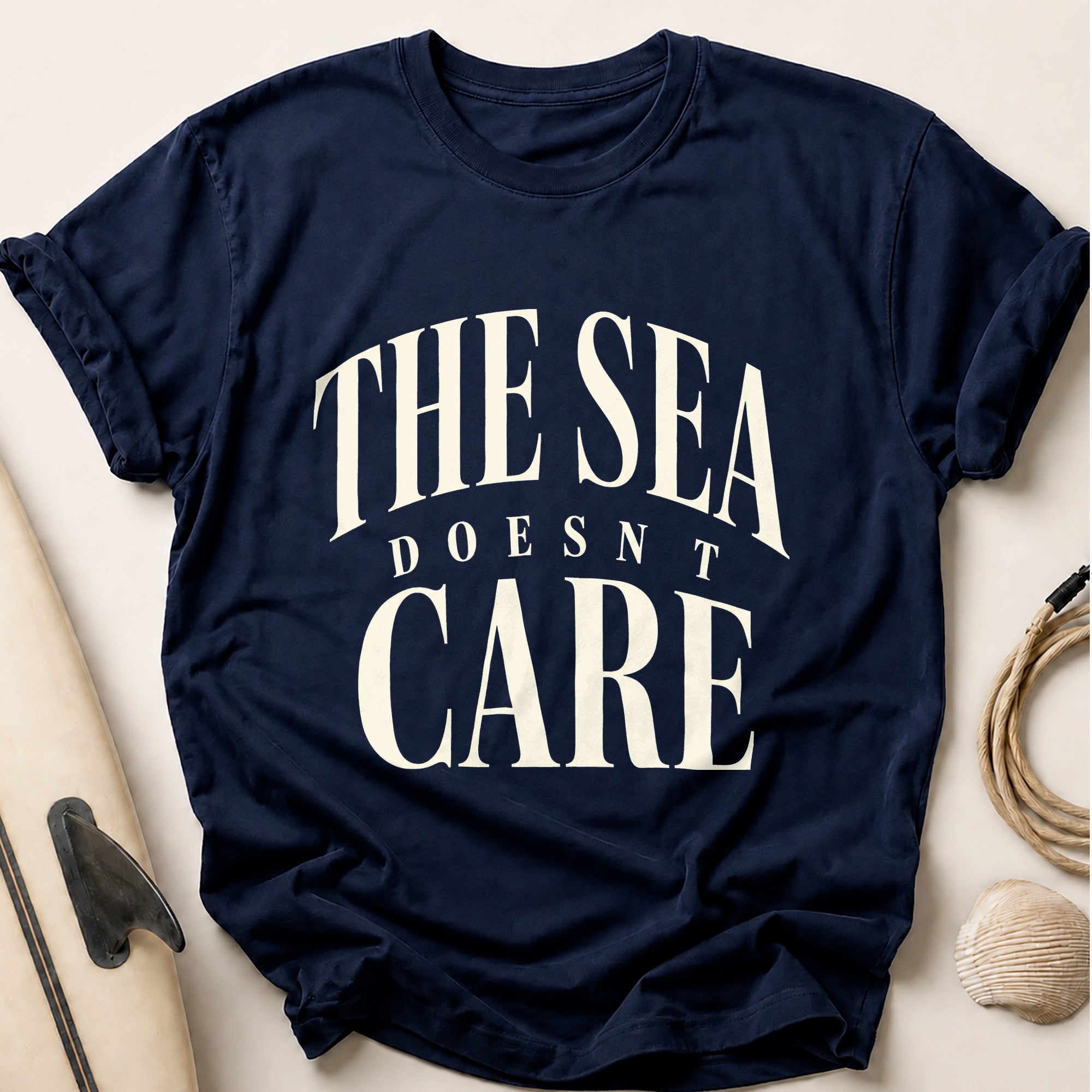 The Sea Doesn't Care Tee - Navy