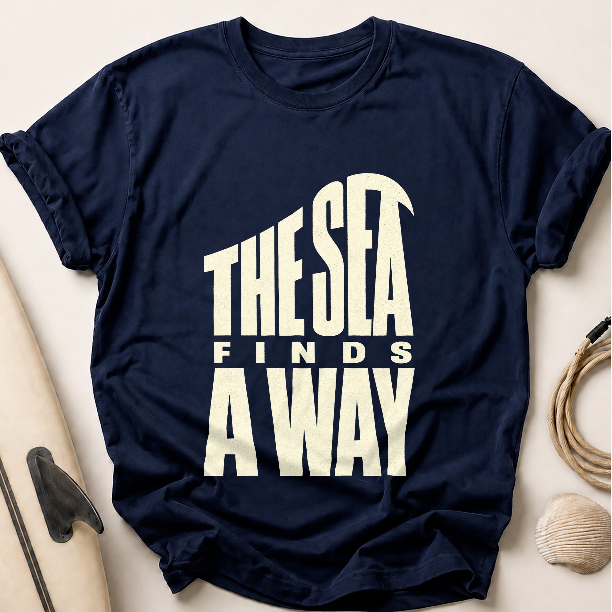 The Sea Finds Away Tee - Navy
