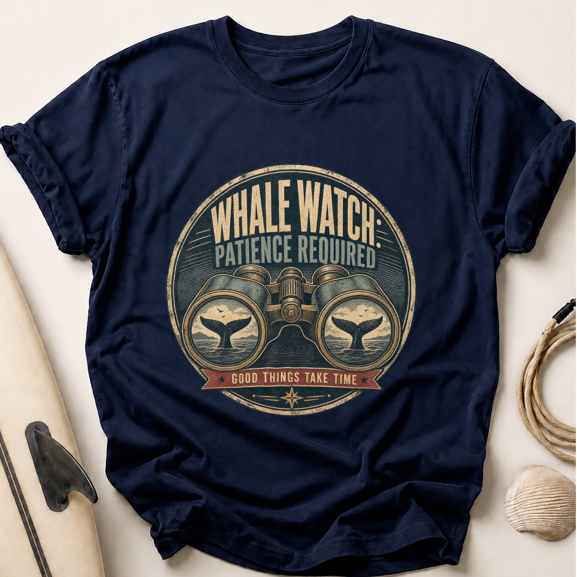 Whale Watch Tee - Navy