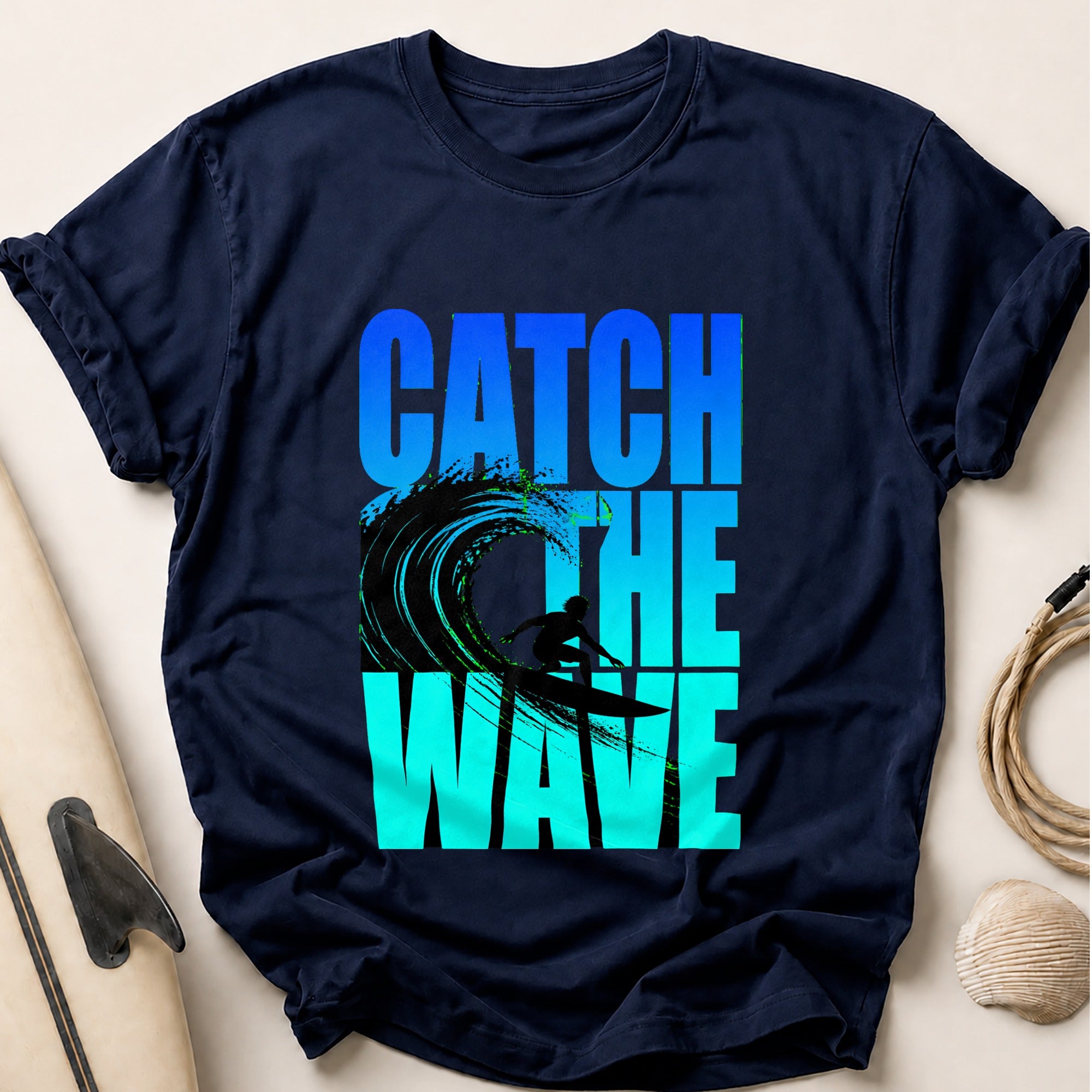 Catch the Wave Surfer Tee - Navy