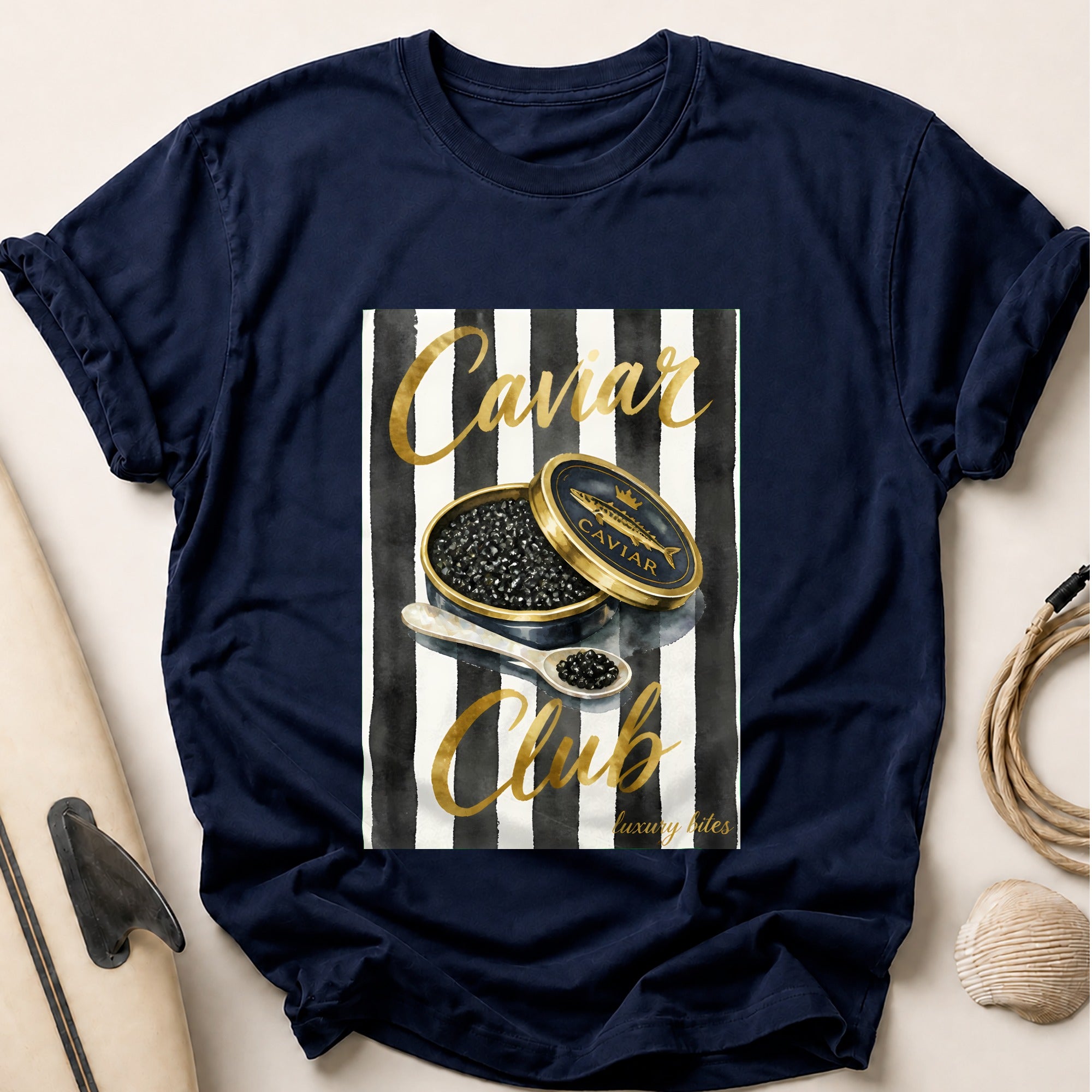 Caviar Club Bites Tee - Navy