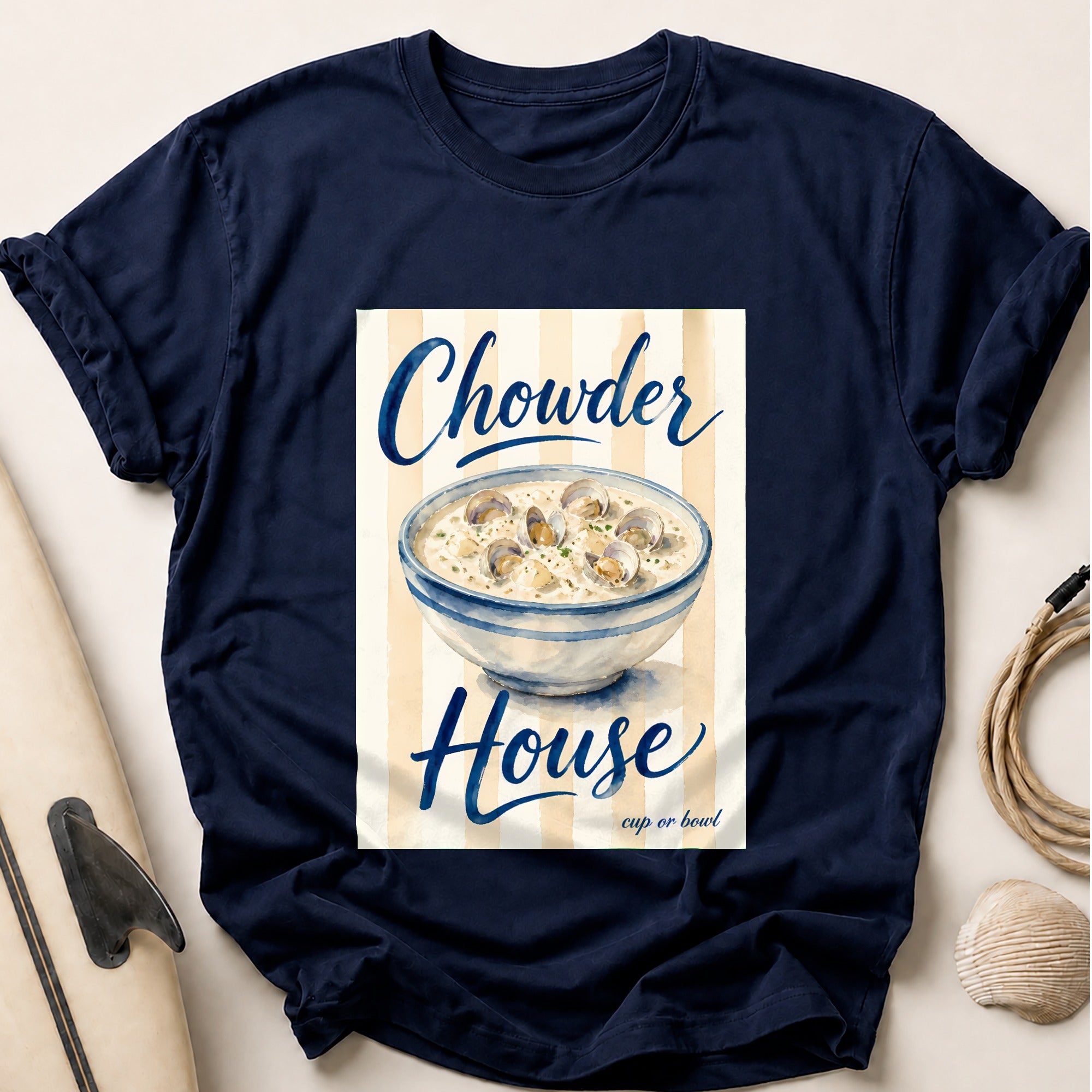 Chowder House Seafood Soup Tee - Navy