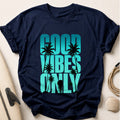 Good Vibes Palm Tree Tropical Tee - Navy