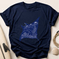 Manta Ray Ocean Marine Wildlife Tee - Navy