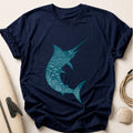 Marlin Fishing Ocean Angler Tee - Navy