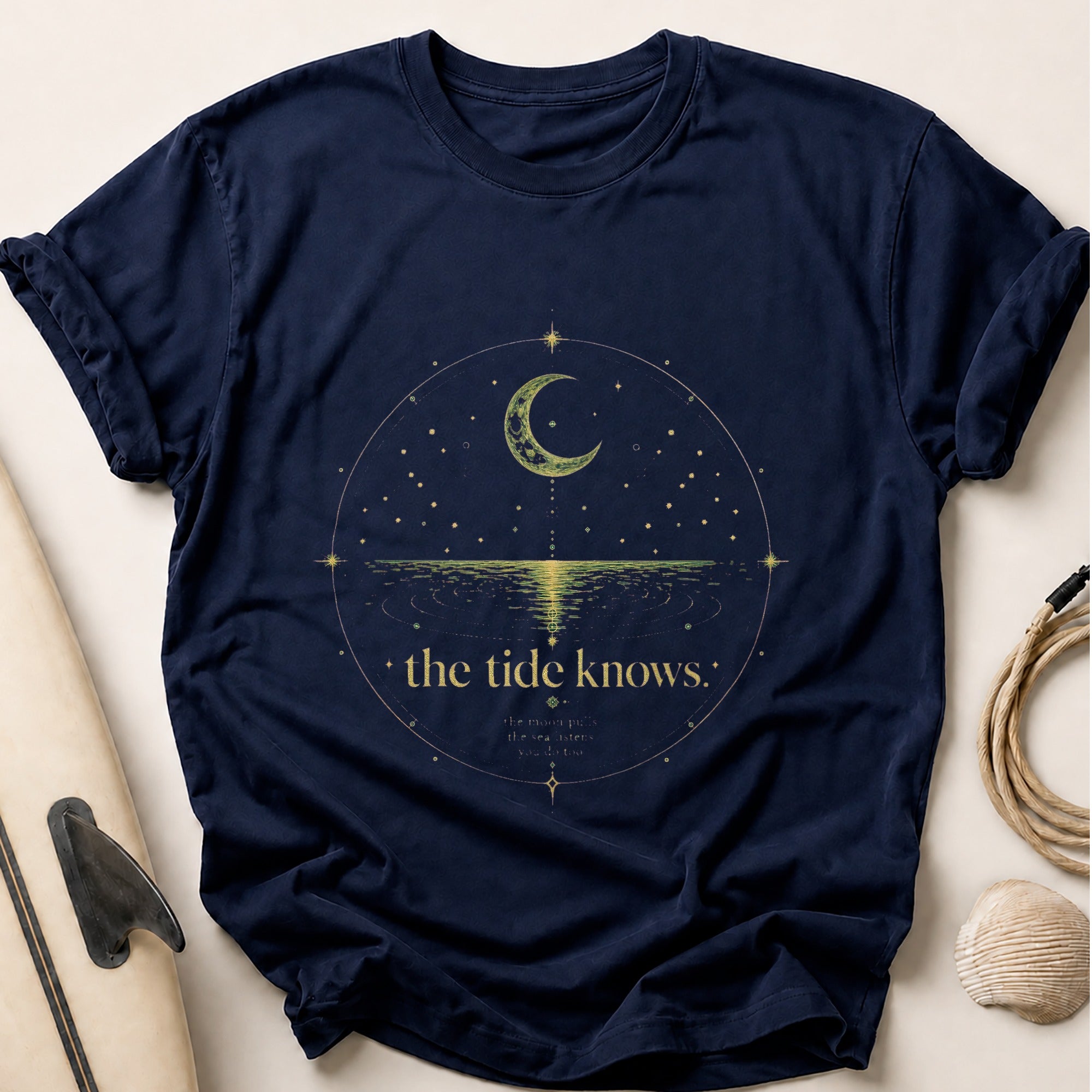 the tide knows. Tee - Navy