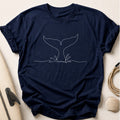 Single Line Whale Tee - Navy