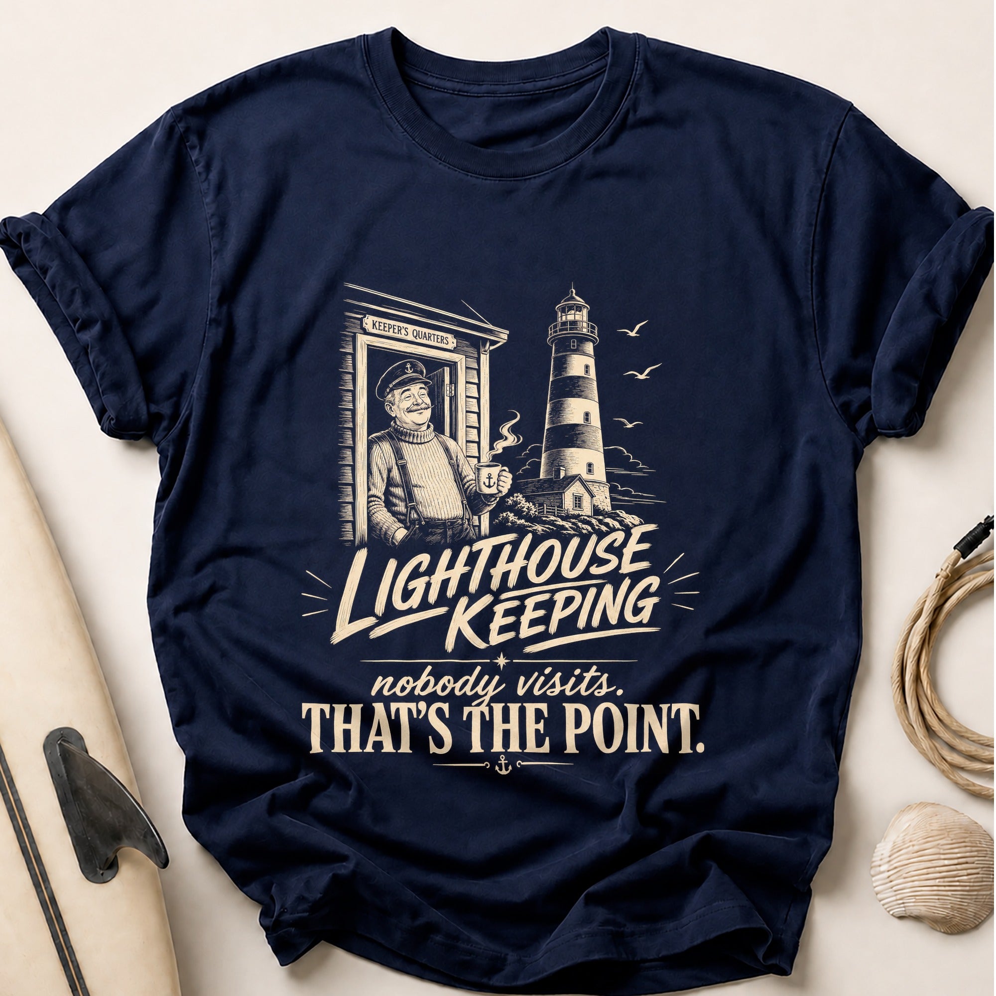 LIGHTHOUSE KEEPING Tee - Navy