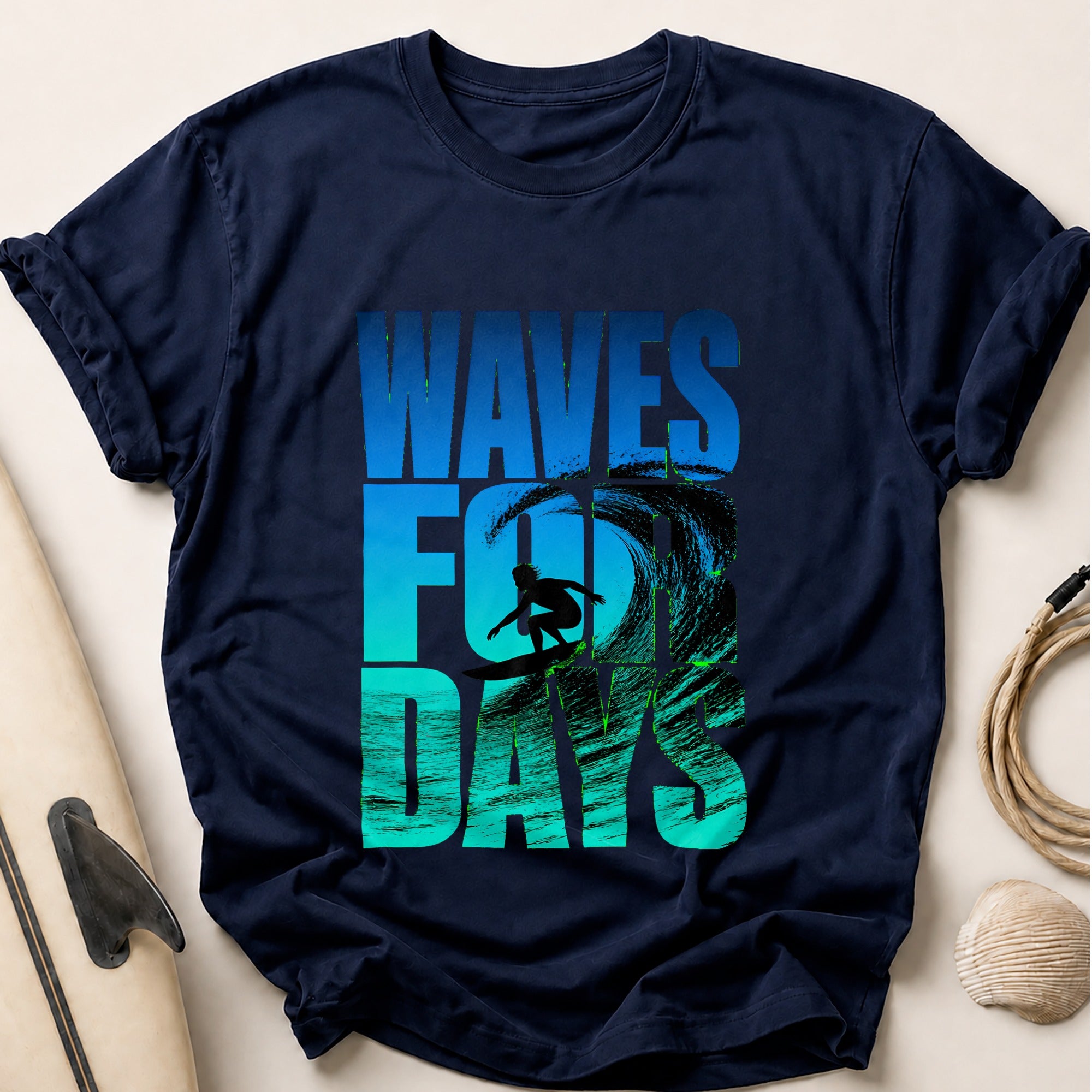 Waves for Days Surfer Tee - Navy