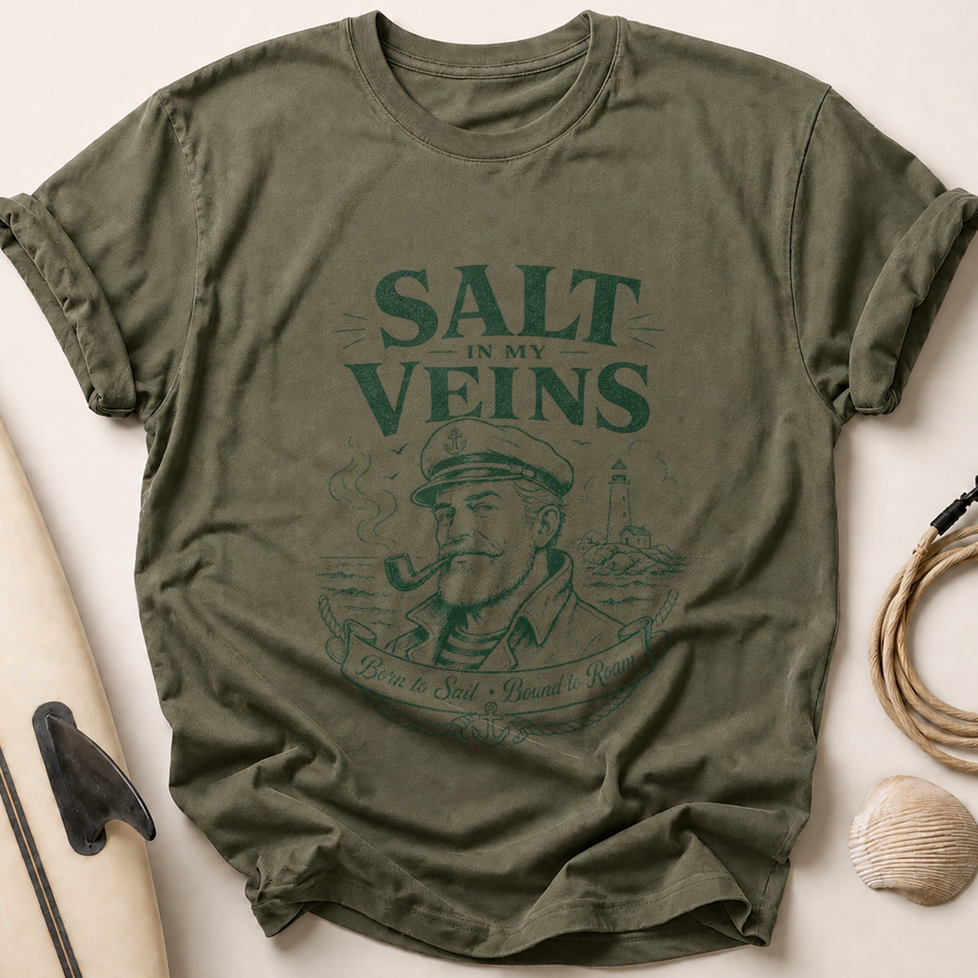 Salt in my Veins Tee - Olive
