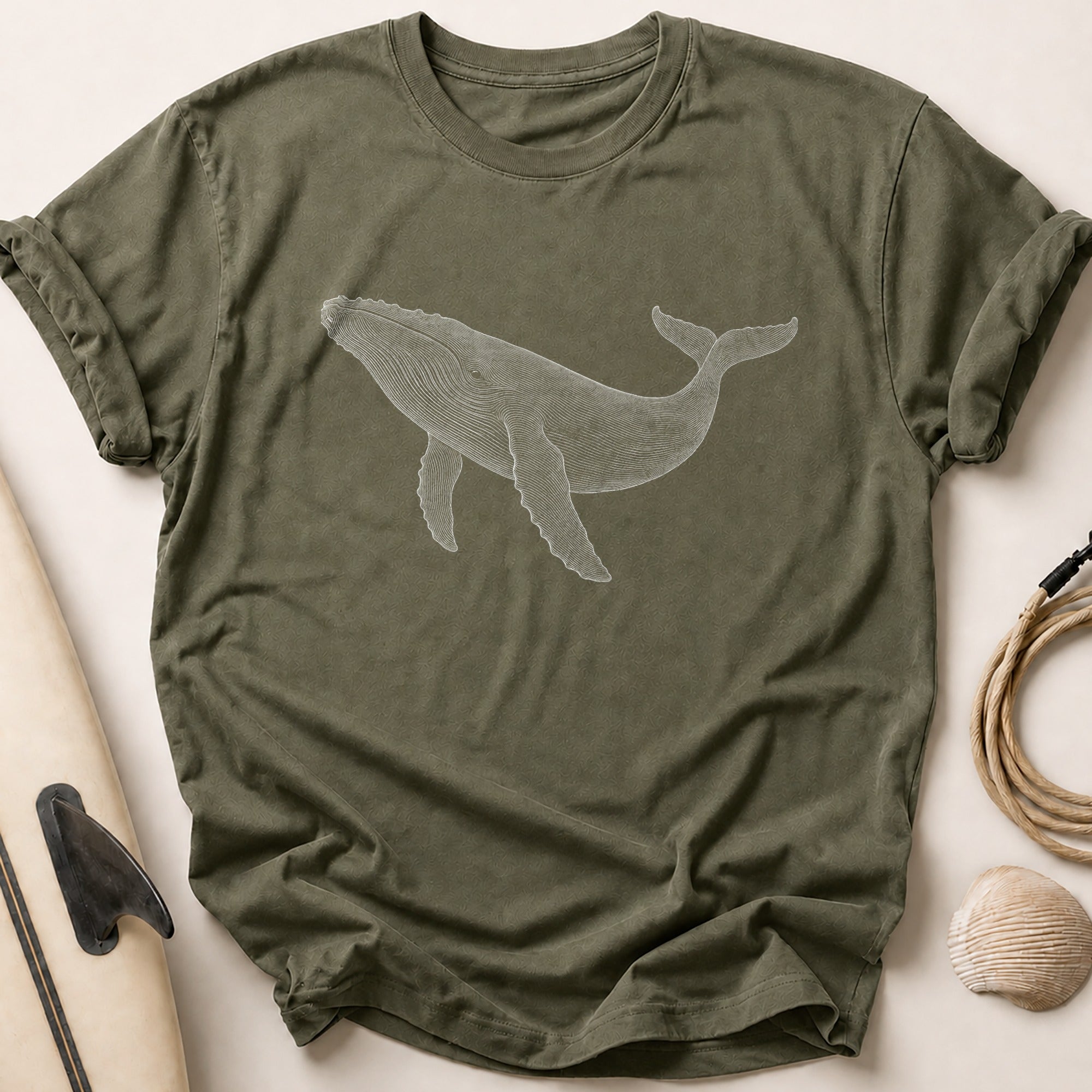 Humpback Whale Tee - Olive