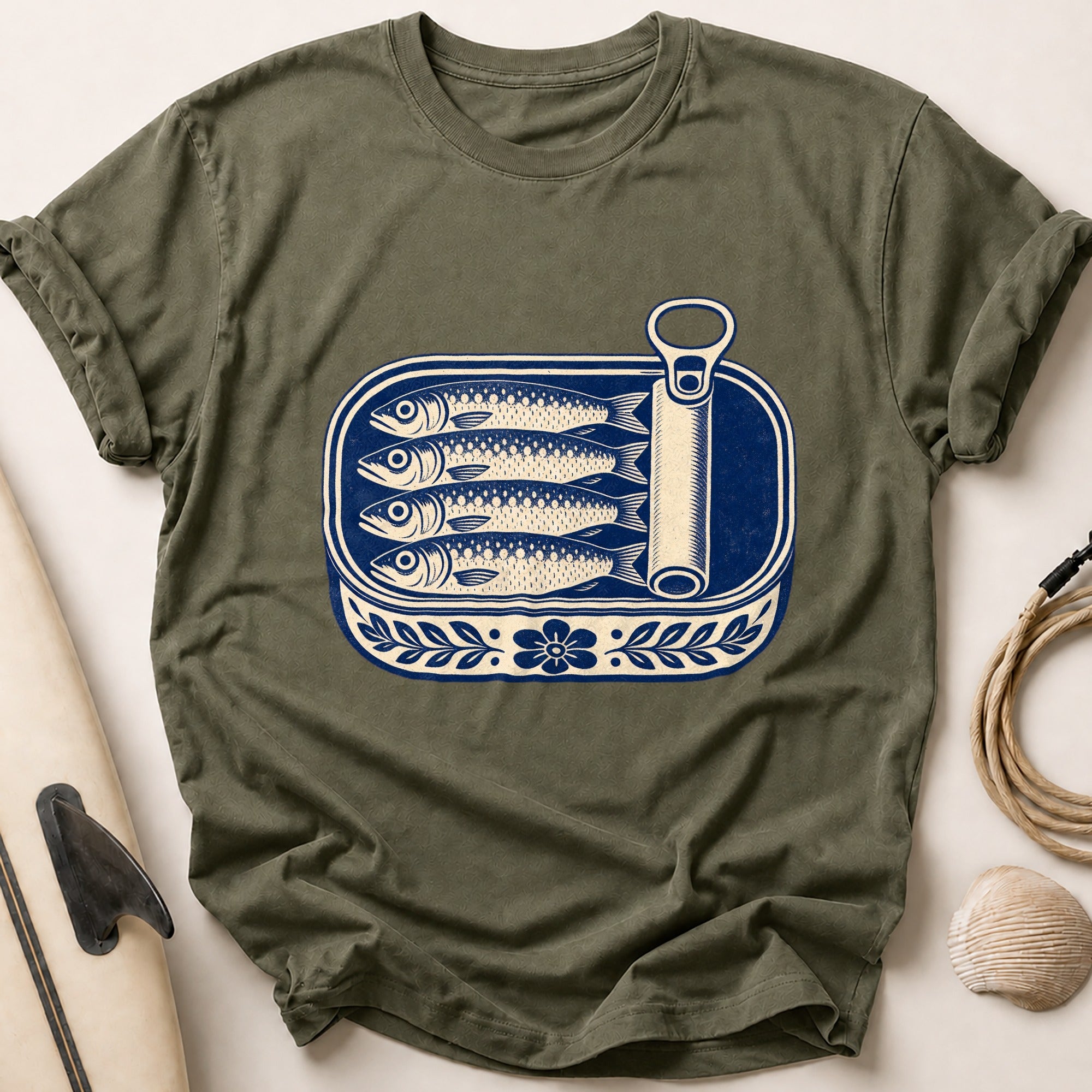 Tin Of Sardines Tee - Olive