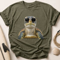 Green Sea Turtle In Round Sunglasses Tee - Olive